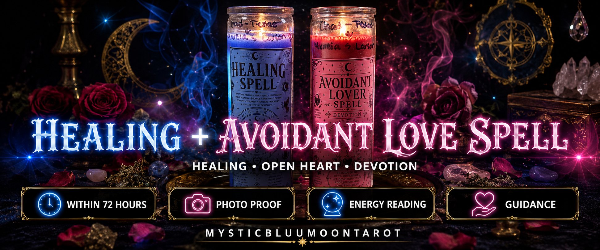 Healing + Avoidant Love Spell - healing, open heart, devotion - within 72 hours, photo proof, energy reading, guidance