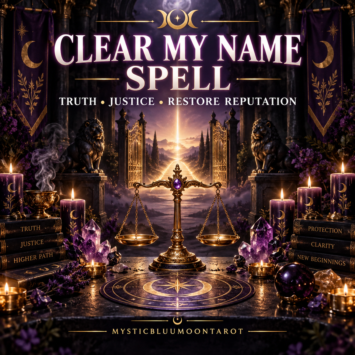 Clear My Name Spell | spiritual ritual listing graphic