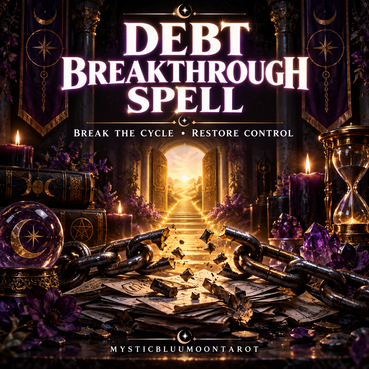 Debt Breakthrough Spell | spiritual ritual listing graphic