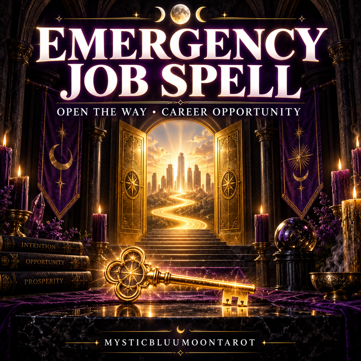 Emergency Job Spell | spiritual ritual listing graphic