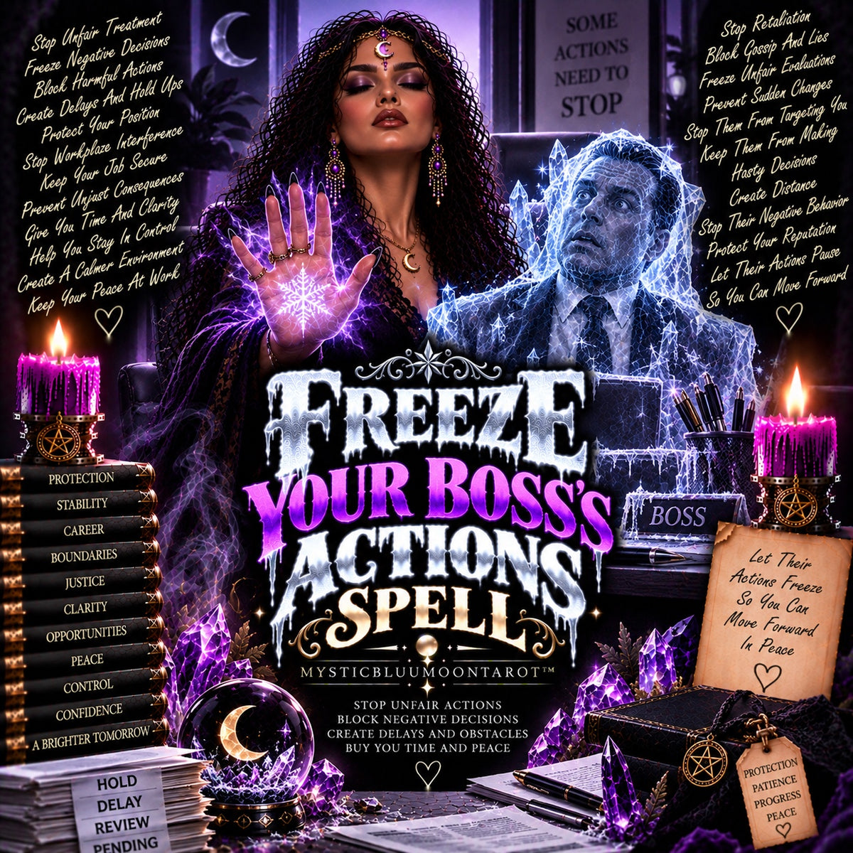 Freeze Your Boss Actions Spell for workplace protection
