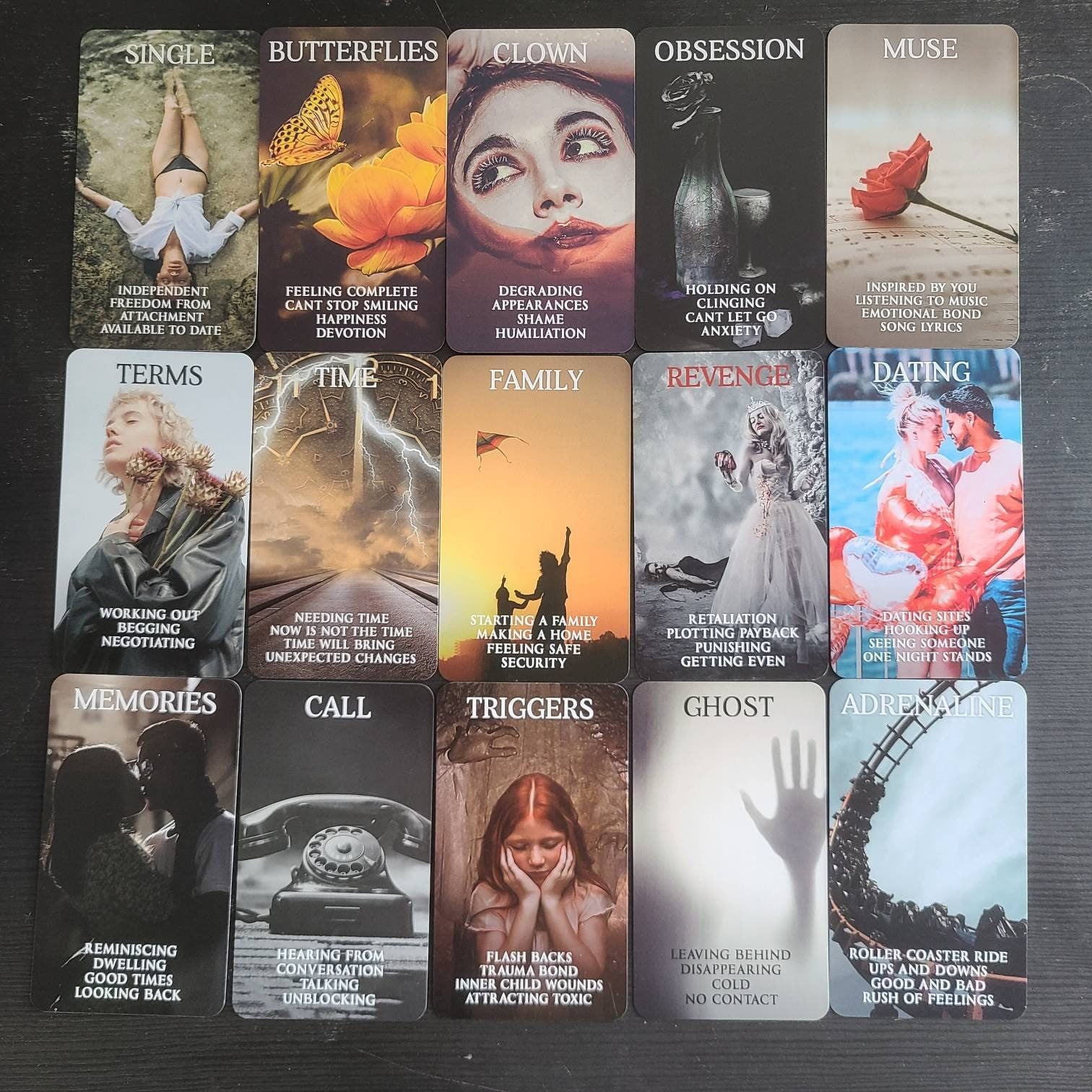 Mystic Black Rose Oracle Cards: Situations & Relationships Deck With Keywords