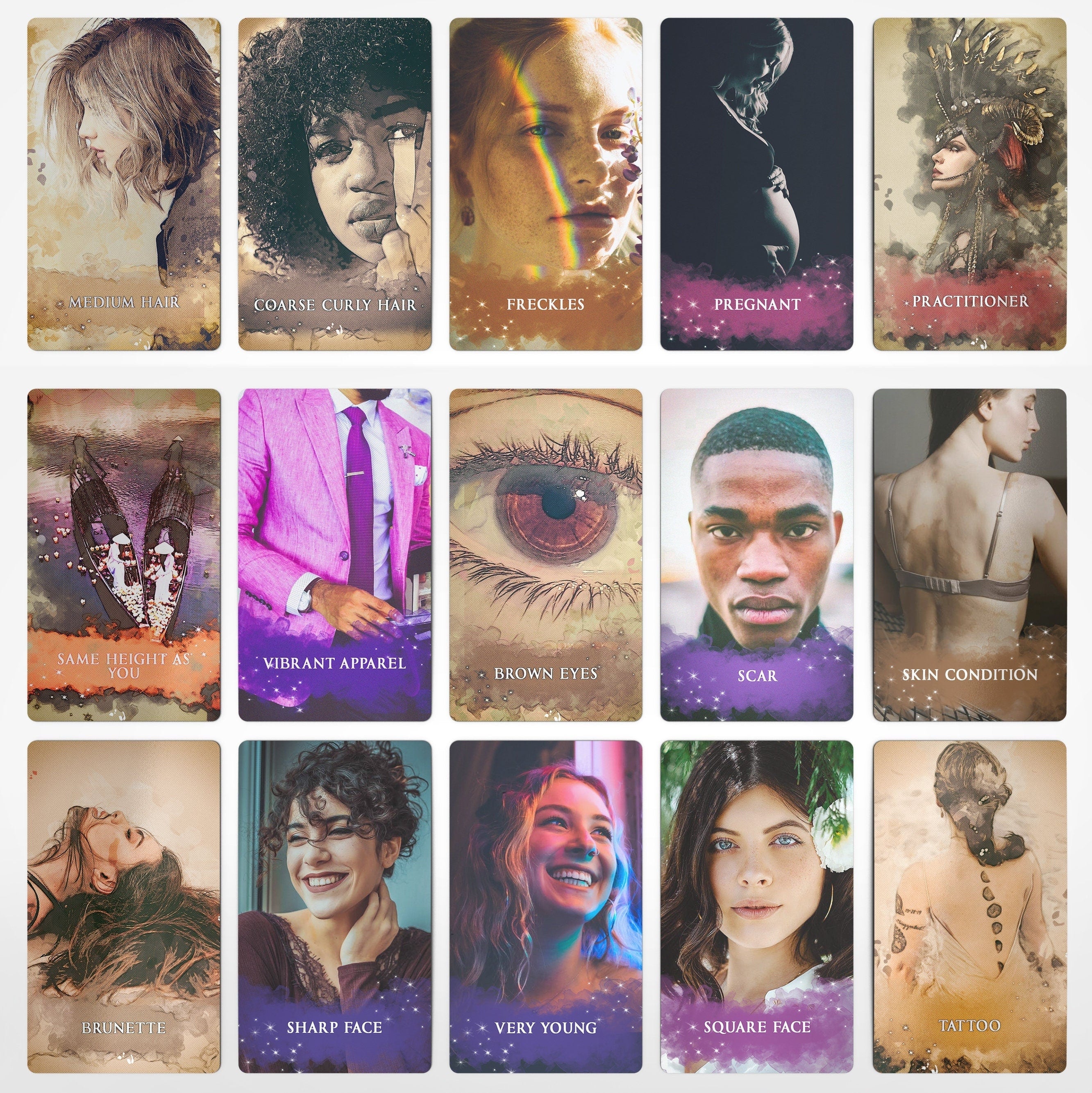 Physical Features Oracle Deck Cards, Who Is It Tarot Size Deck, For Love Readings, General Readings, Divination Tool, Psychic Readings Tool