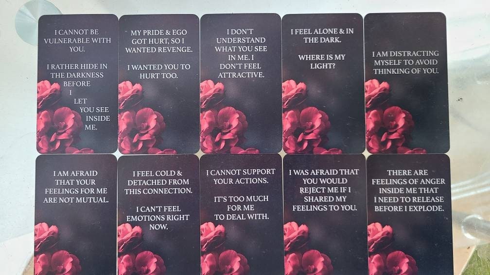 Dark Confessions 1 Oracle Deck Tarot Cards Deck Twin Flame Oracle Cards Love Keywords, Messages Deck, Dark Shadow