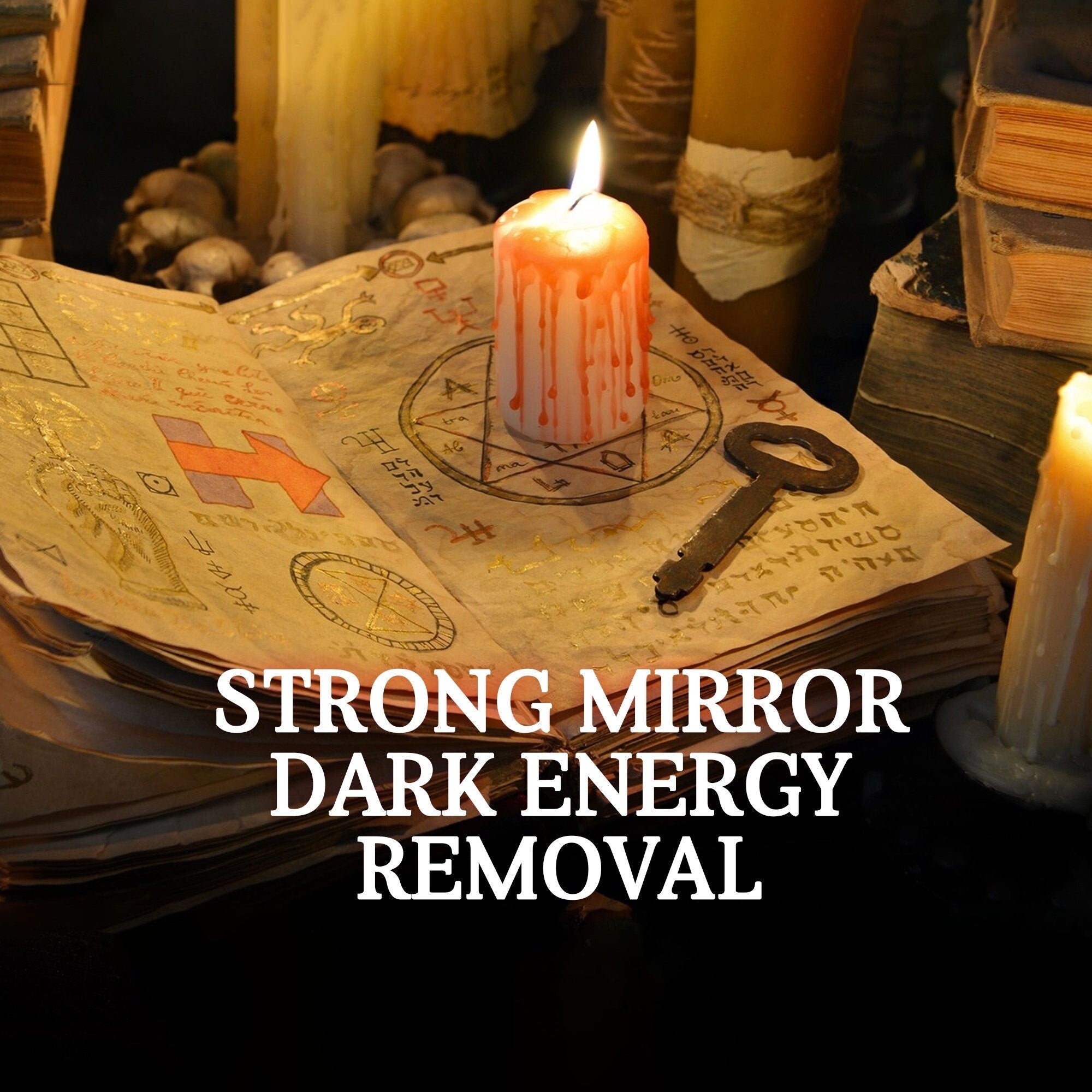 Dark Energy Removal Mirror Spell Hex Removal, Djinn Removal, Evil Spirits, Powerful Hoodoo Cleanse Negativity Witchcraft Removal