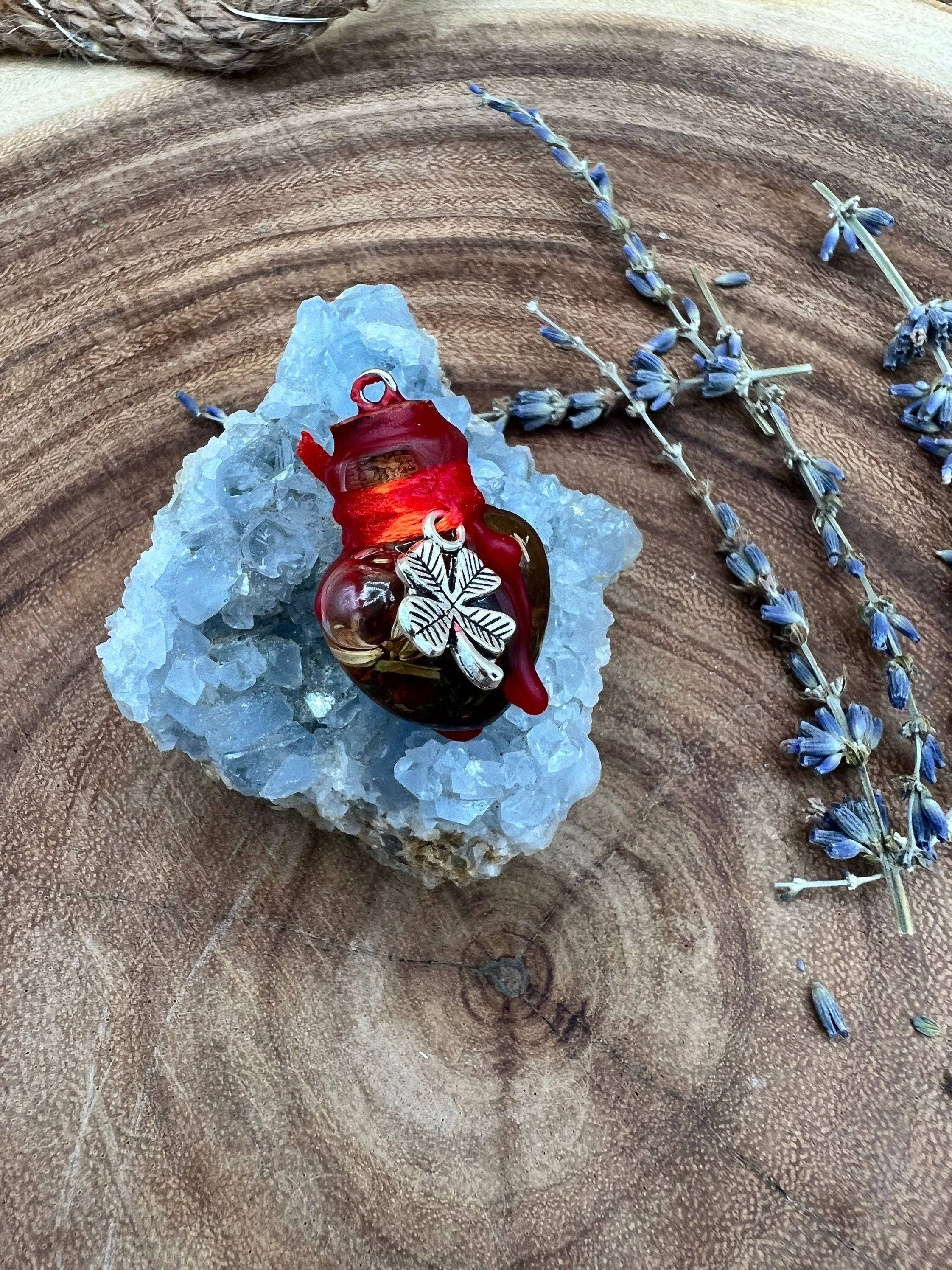 Spell Necklace Good Luck - Intention Spell Jar Attract Luck - Money Drawing Oil - Positive Energy