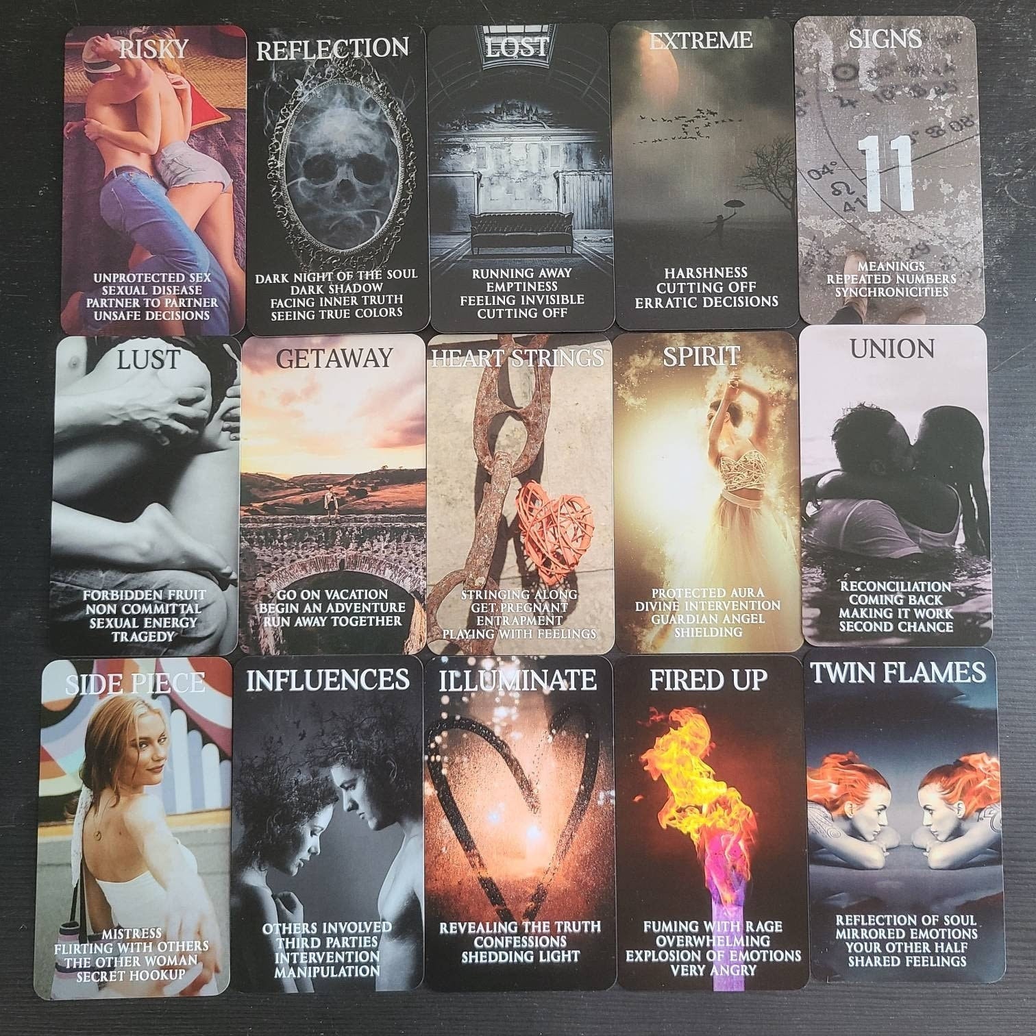 Mystic Black Rose Oracle Cards: Situations & Relationships Deck With Keywords