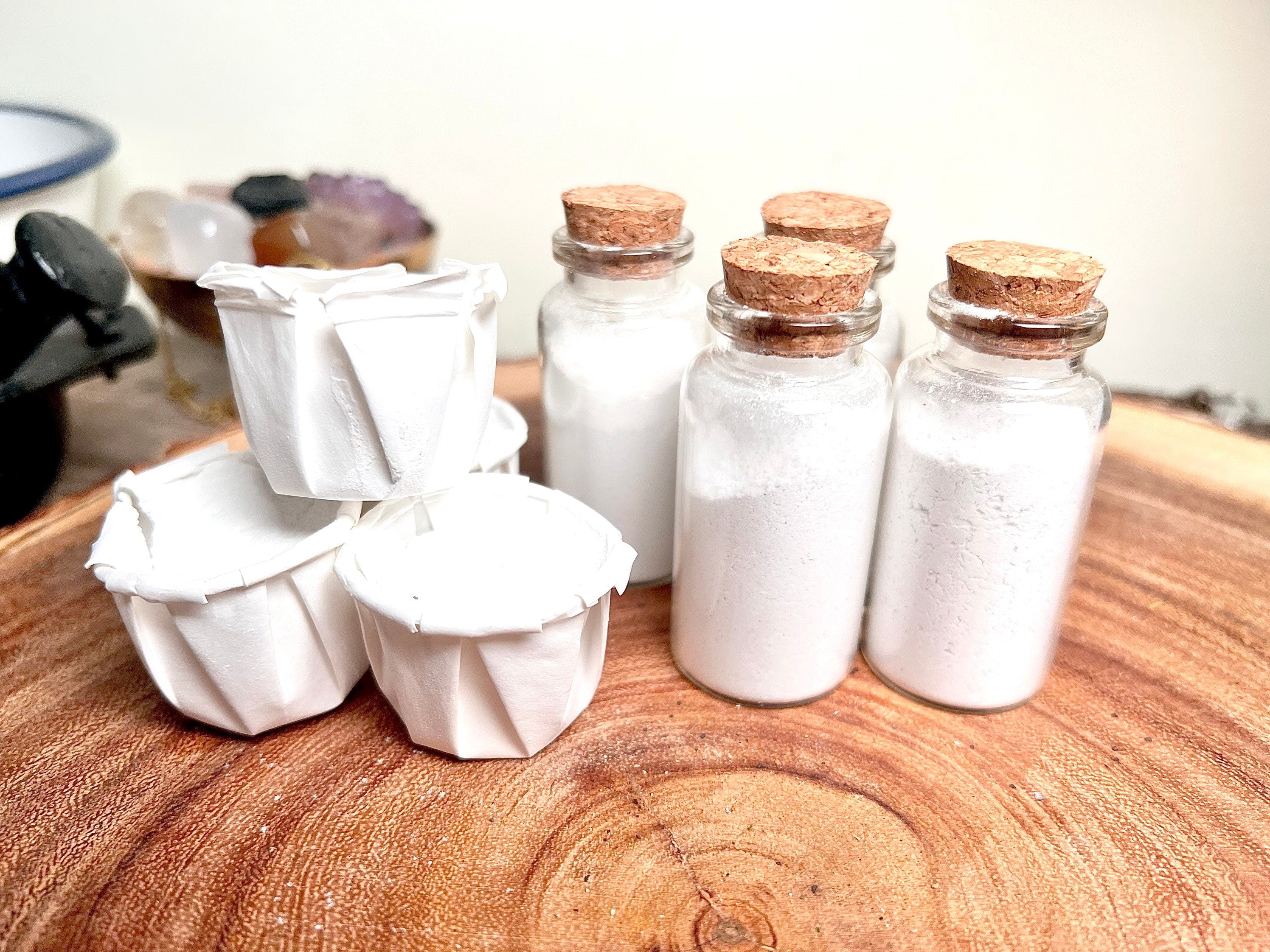 Cascarilla Powder Corked Vial Powerful Efun Eggshell Powder Handmade | Santeria Hoodoo | Cleansing Powder Purging Negative Energy