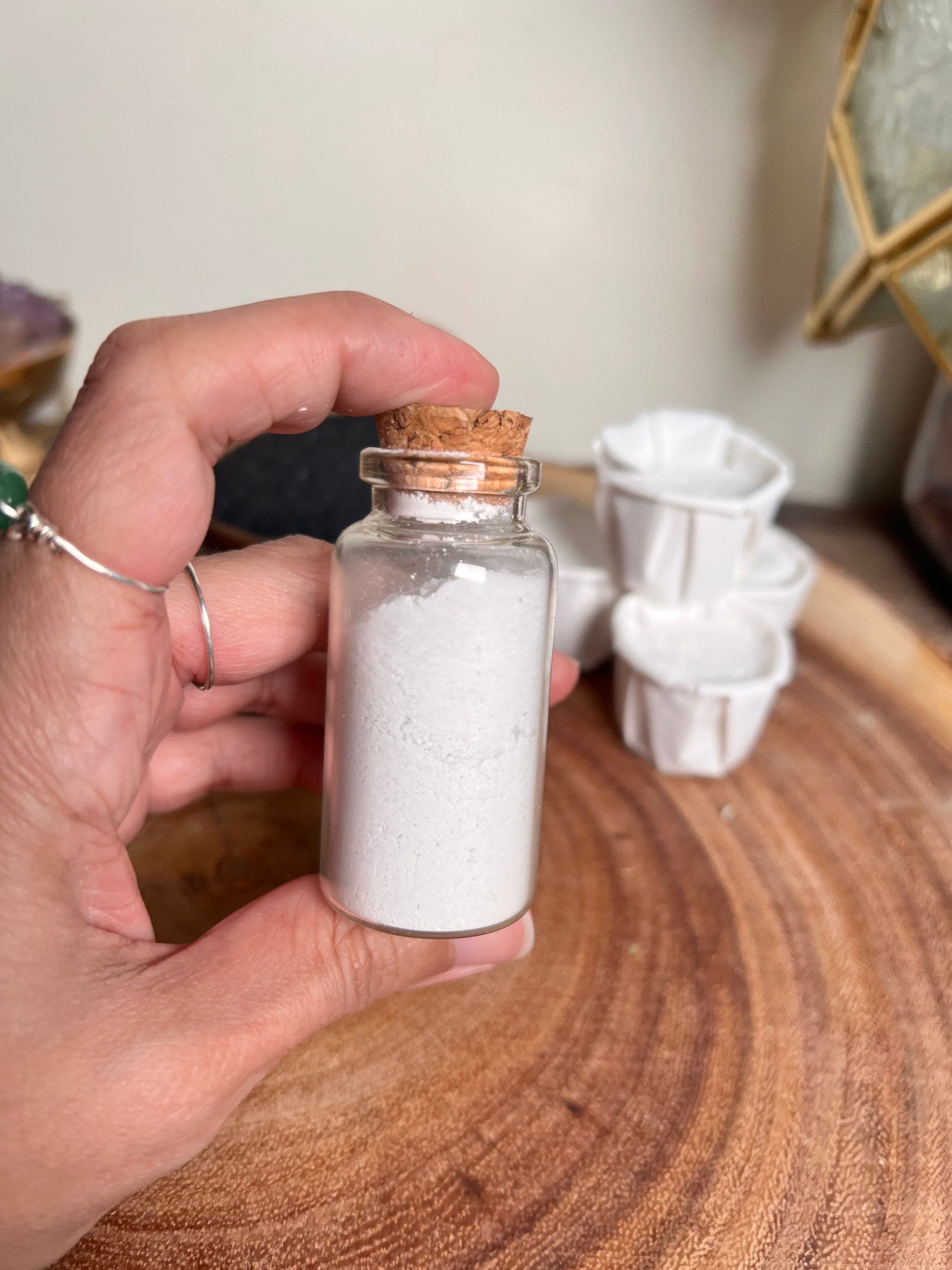 Cascarilla Powder Corked Vial Powerful Efun Eggshell Powder Handmade | Santeria Hoodoo | Cleansing Powder Purging Negative Energy