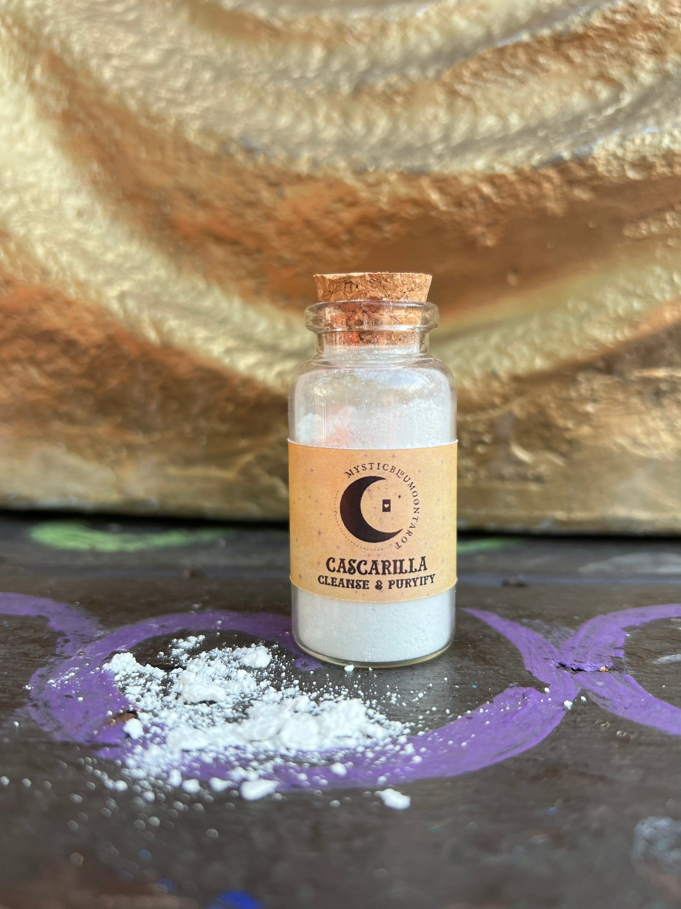 Cascarilla Powder Corked Vial Powerful Efun Eggshell Powder Handmade | Santeria Hoodoo | Cleansing Powder Purging Negative Energy