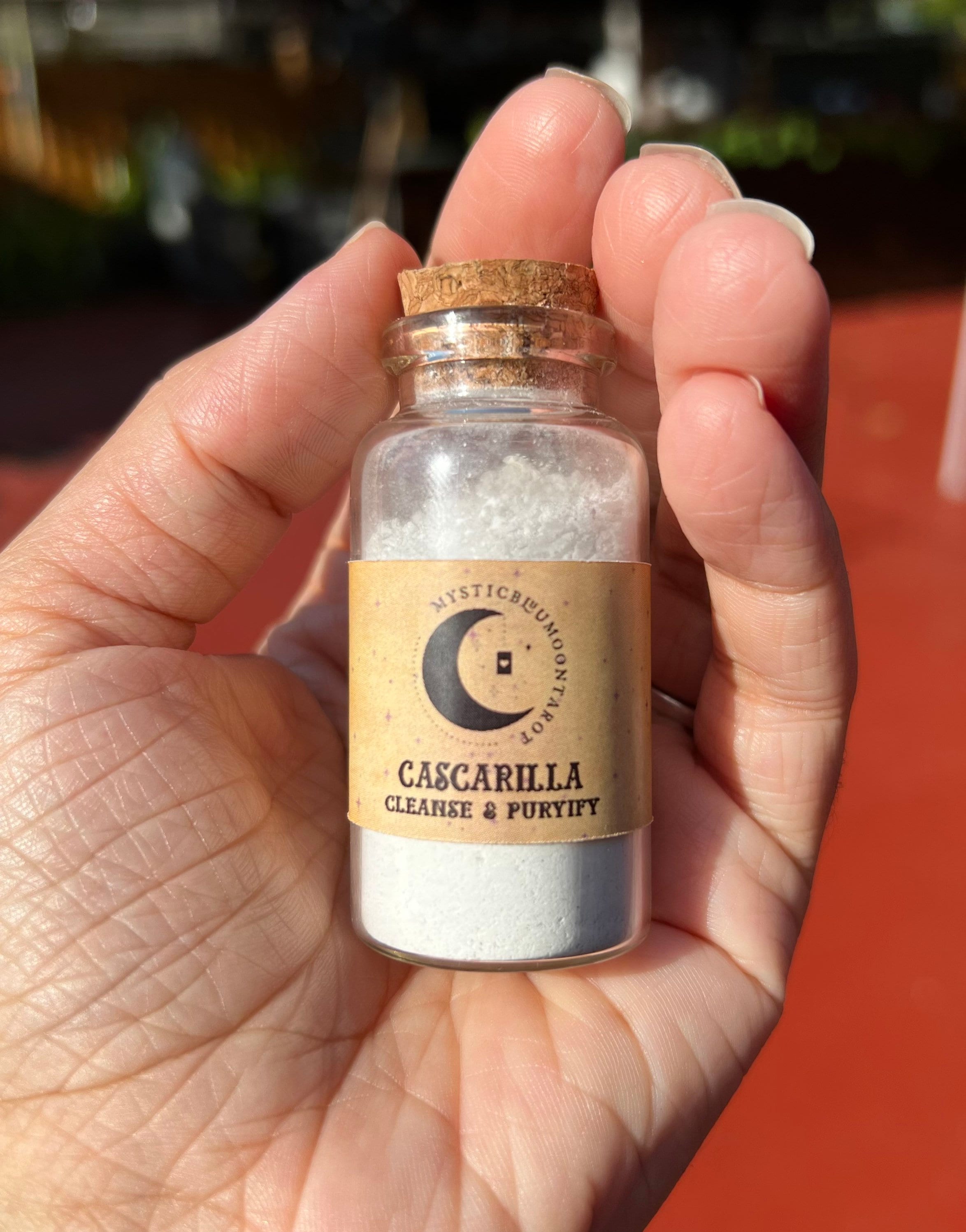 Cascarilla Powder Corked Vial Powerful Efun Eggshell Powder Handmade | Santeria Hoodoo | Cleansing Powder Purging Negative Energy