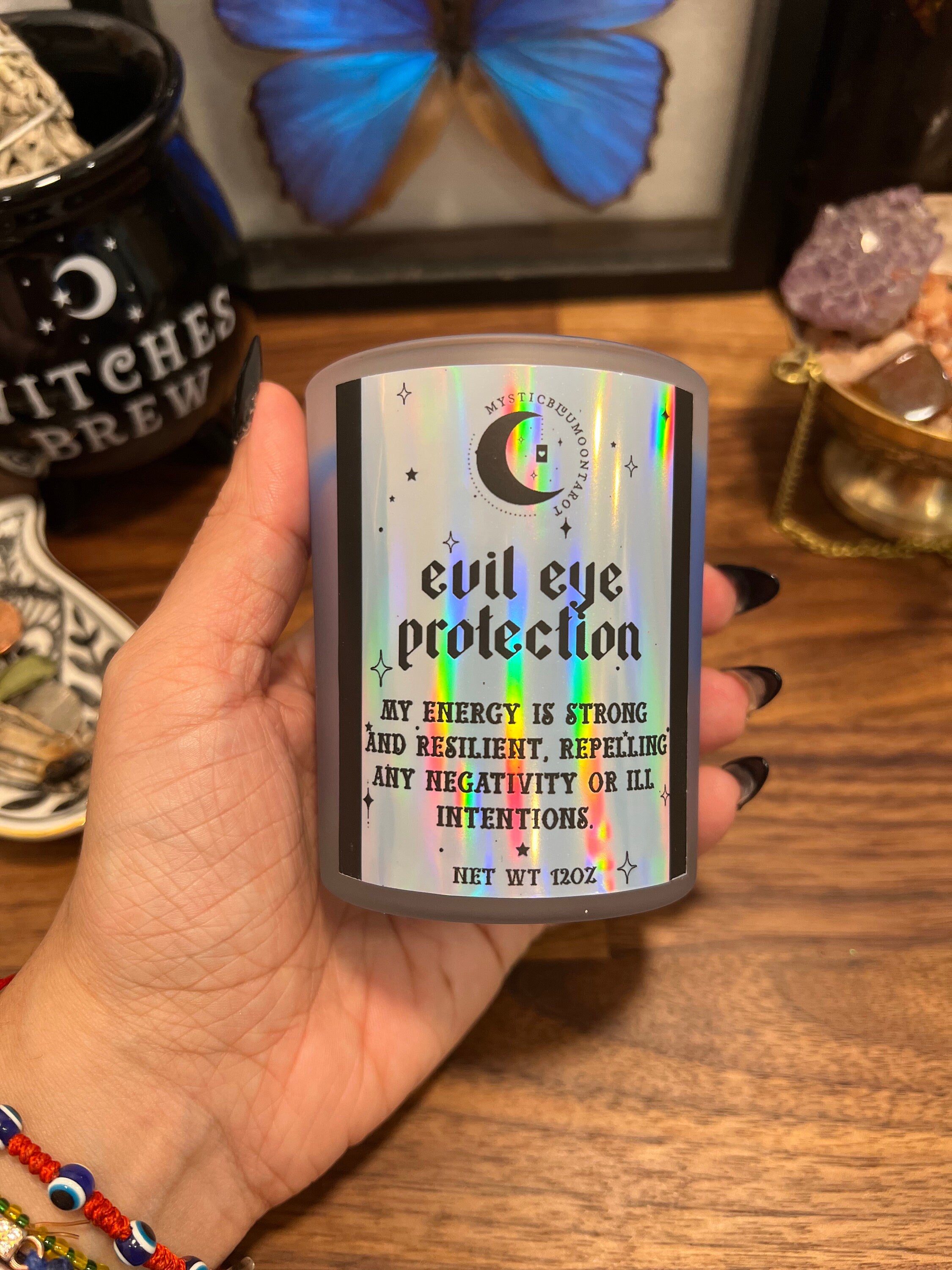 Evil Eye Protection Candle | Hoodoo Spell to Remove Evil | Witches Spell for Witchcraft & Magick | Spiritual Apothecary Candle