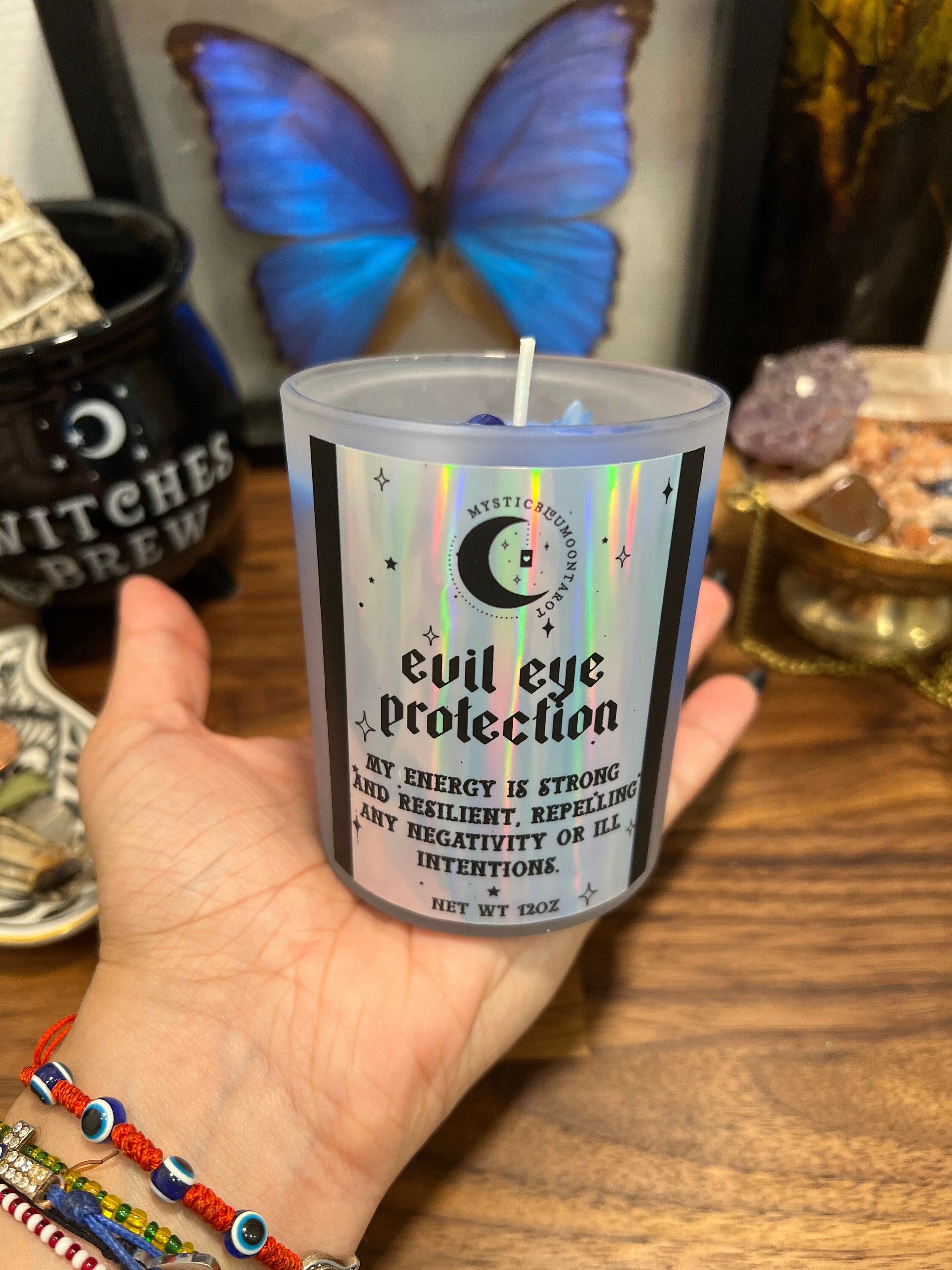 Evil Eye Protection Candle | Hoodoo Spell to Remove Evil | Witches Spell for Witchcraft & Magick | Spiritual Apothecary Candle