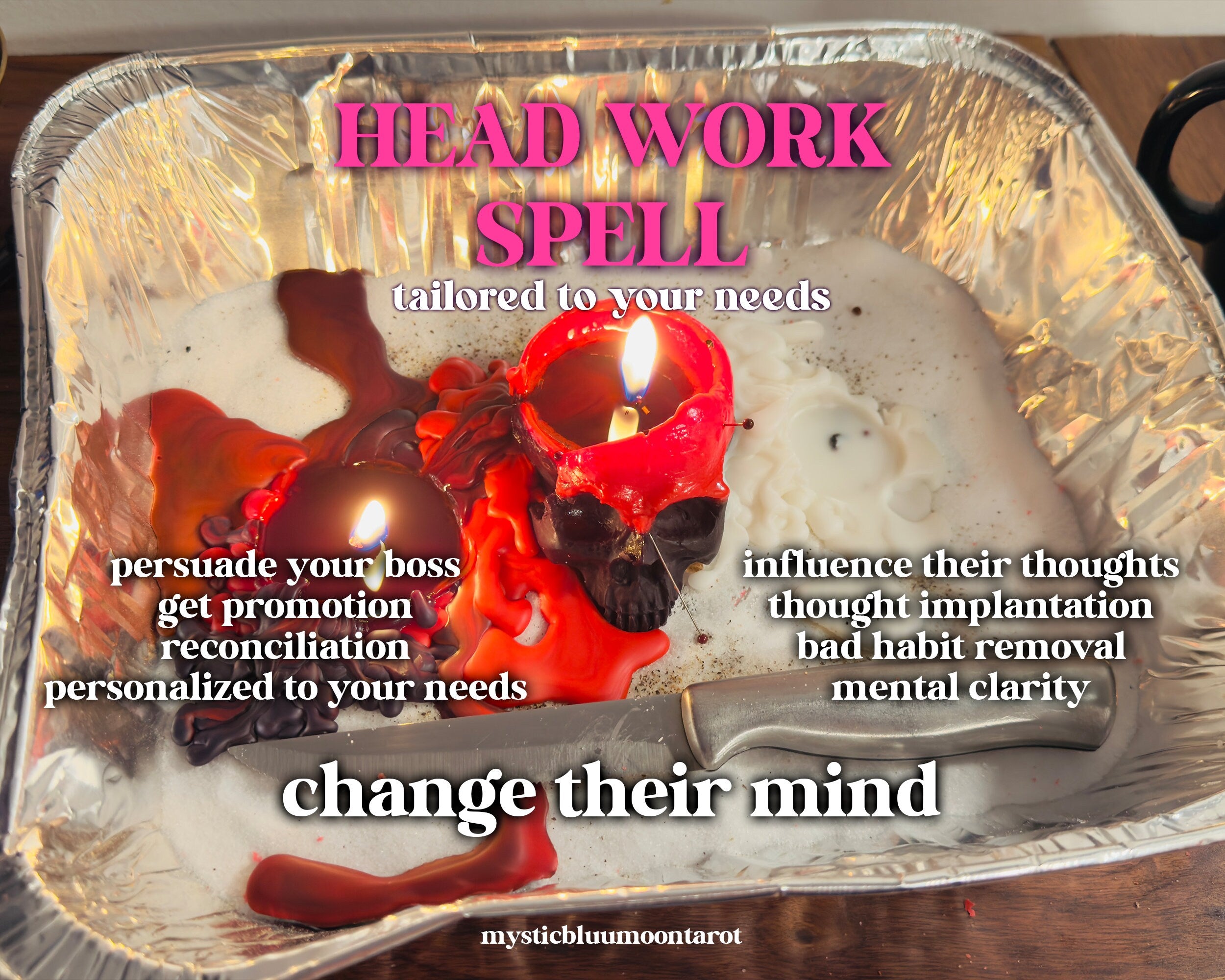 Head work Spell, Change Mind Spell, Relationship Mending, Mental blocks Removal, Bad habits Removal, Negative Energy Removal, Personalized