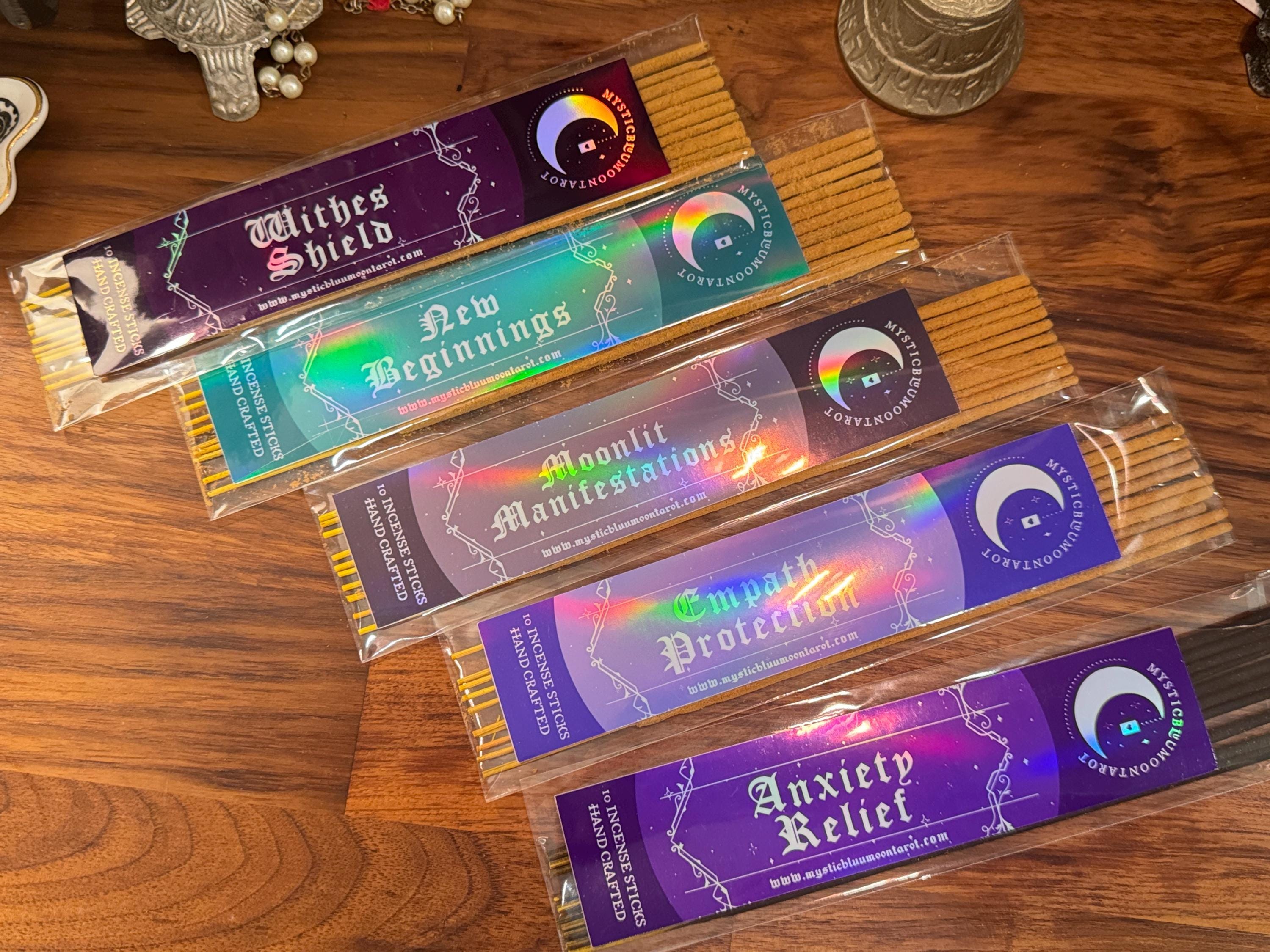 Intentions Incense Collection Curated for Anxiety, New Beginnings, Witches Shield, Empath Protection, Manifestation, Home Fragrance