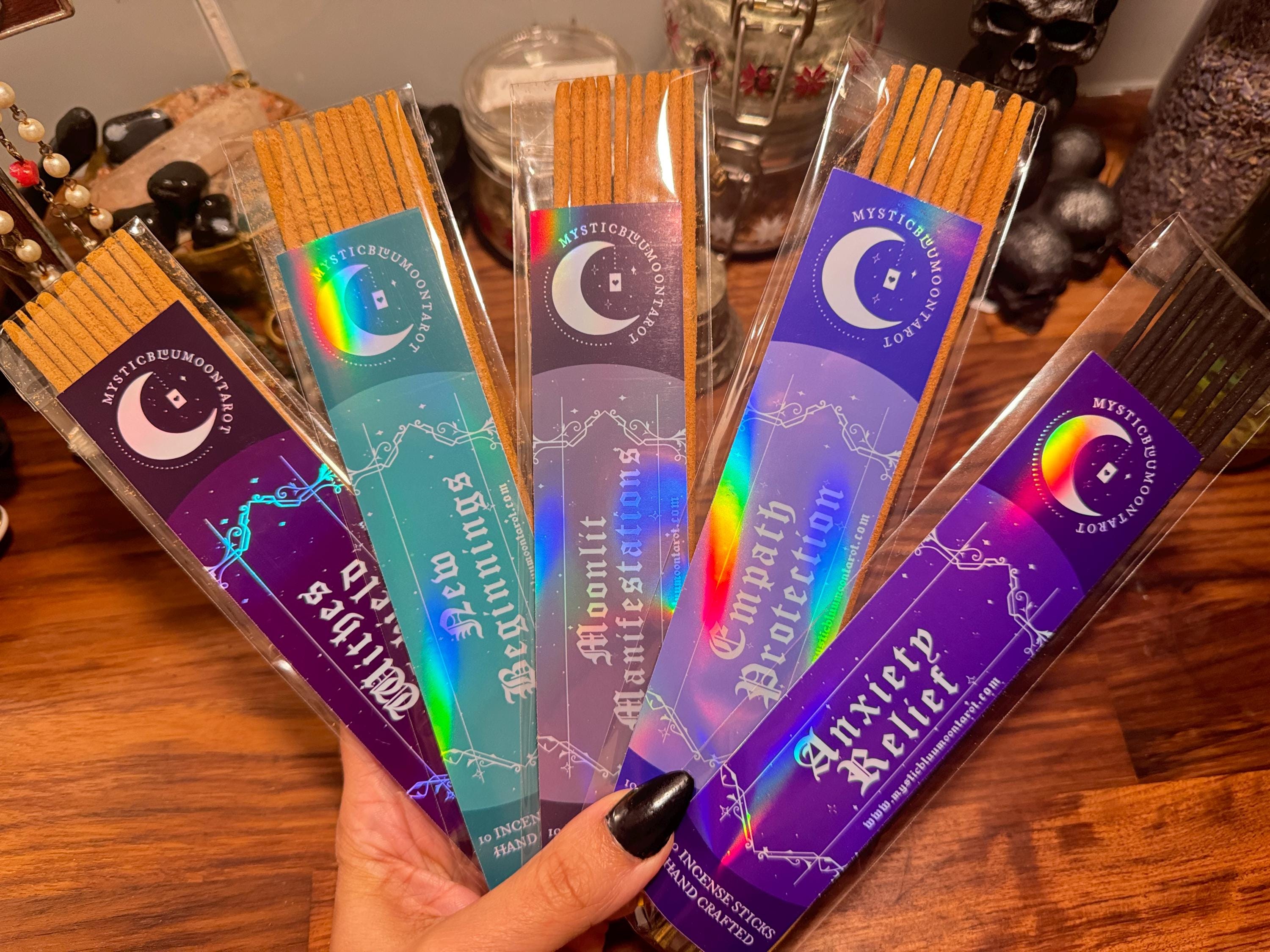 Intentions Incense Collection Curated for Anxiety, New Beginnings, Witches Shield, Empath Protection, Manifestation, Home Fragrance