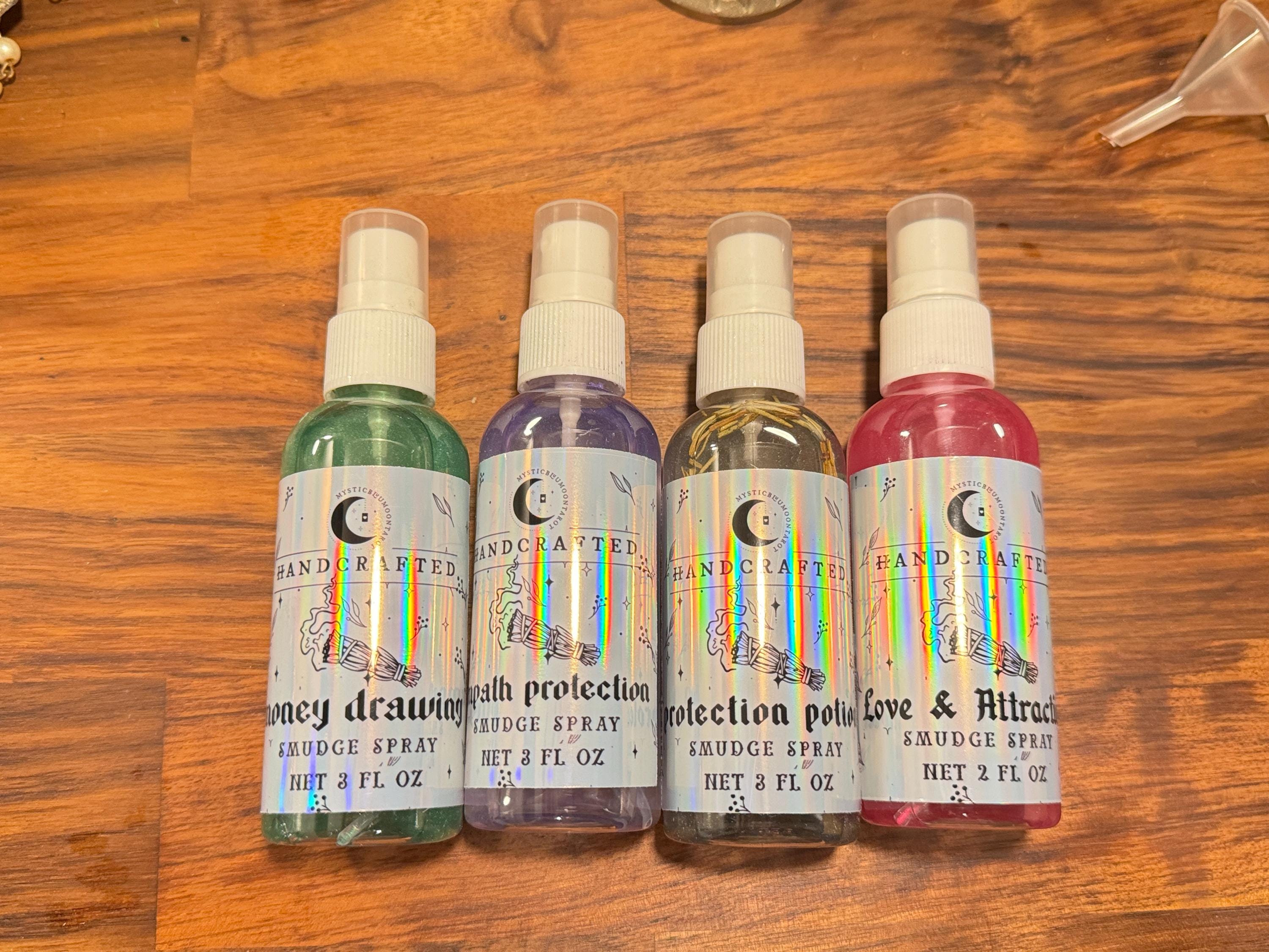 Crystal Infused Smudge Spray | Intention Spell Infused Smudge Spray | Smoke-Less Cleansing Spray | Gift For Her | Cleansing Smudge Spray