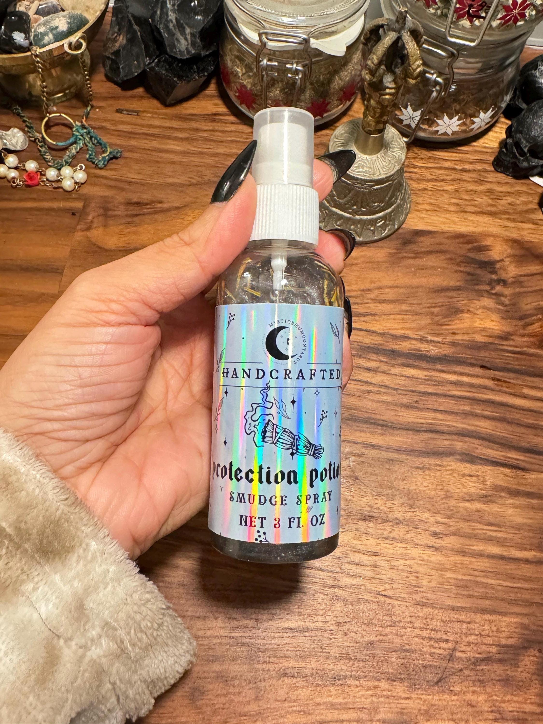 Crystal Infused Smudge Spray | Intention Spell Infused Smudge Spray | Smoke-Less Cleansing Spray | Gift For Her | Cleansing Smudge Spray