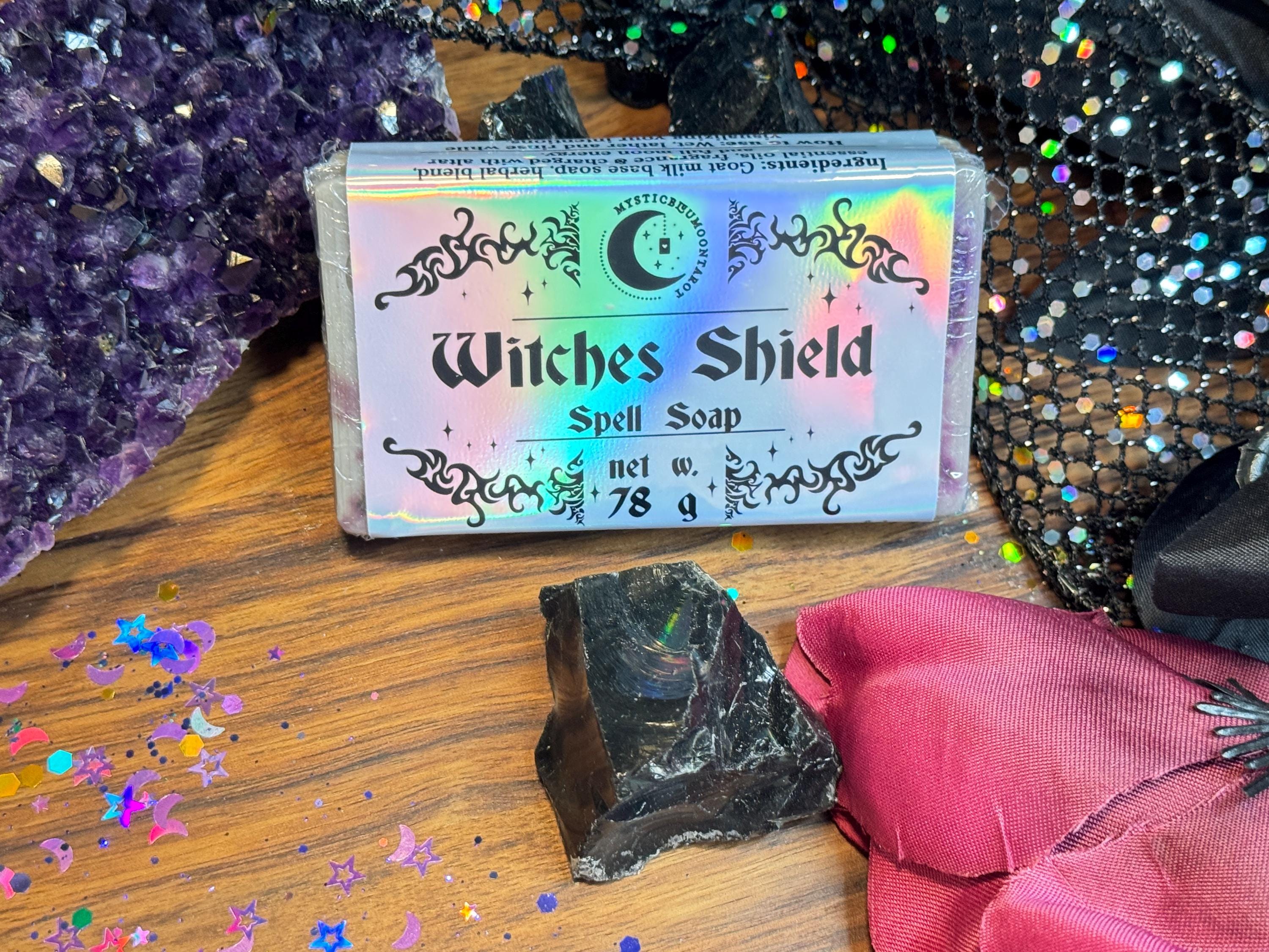 Witches Shield Spell Soap | Protection and Shielding Your Energy | Homemade Goat Milk Soap Organic Natural | Metaphysical Witchcraft Soap