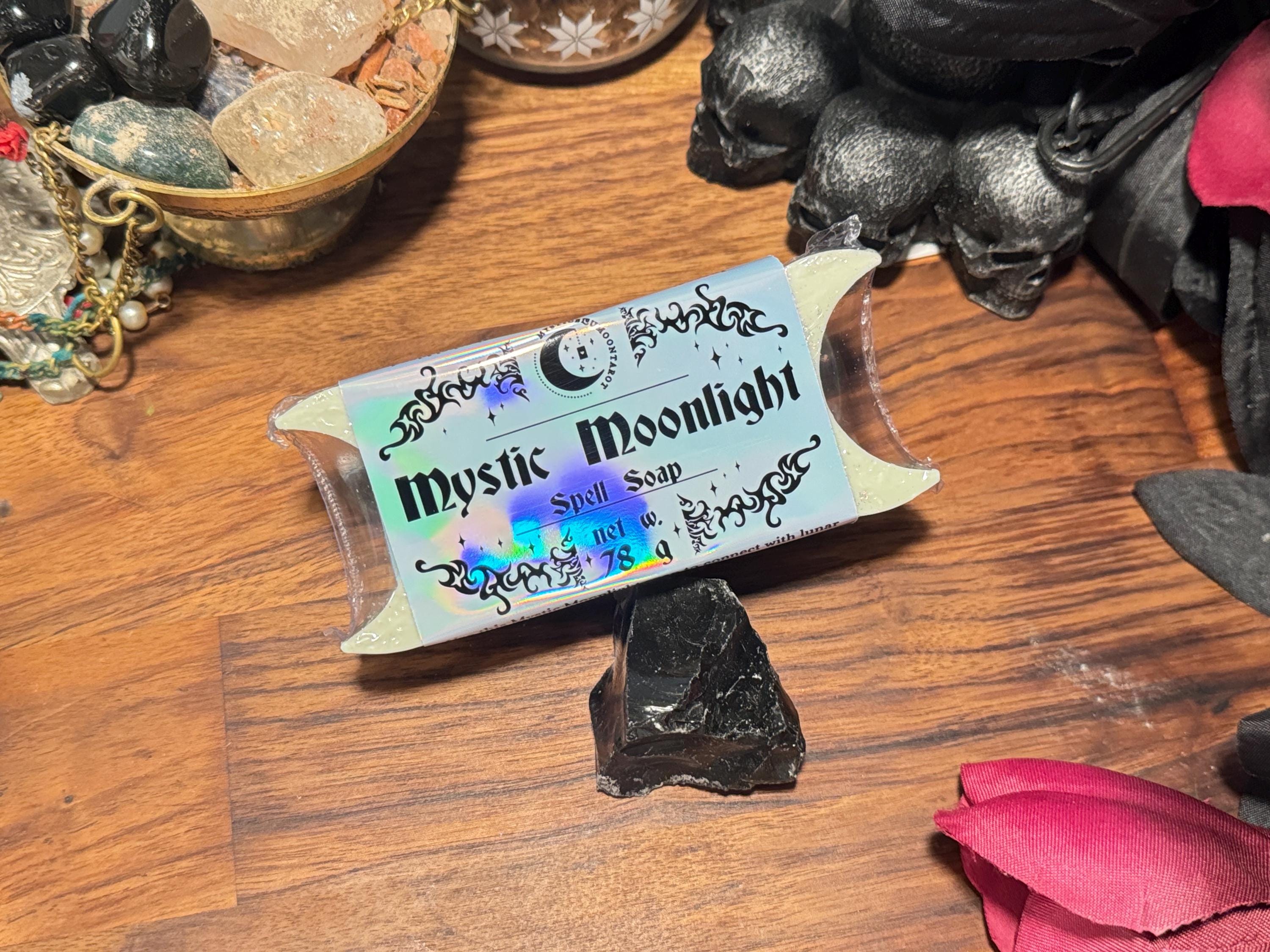 Mystic Moonlight Soap | Moon Blessing Ritual | Organic Herbs Goat Milk Soap | Triple Moon Goddess | Handmade Metaphysical Witchcraft