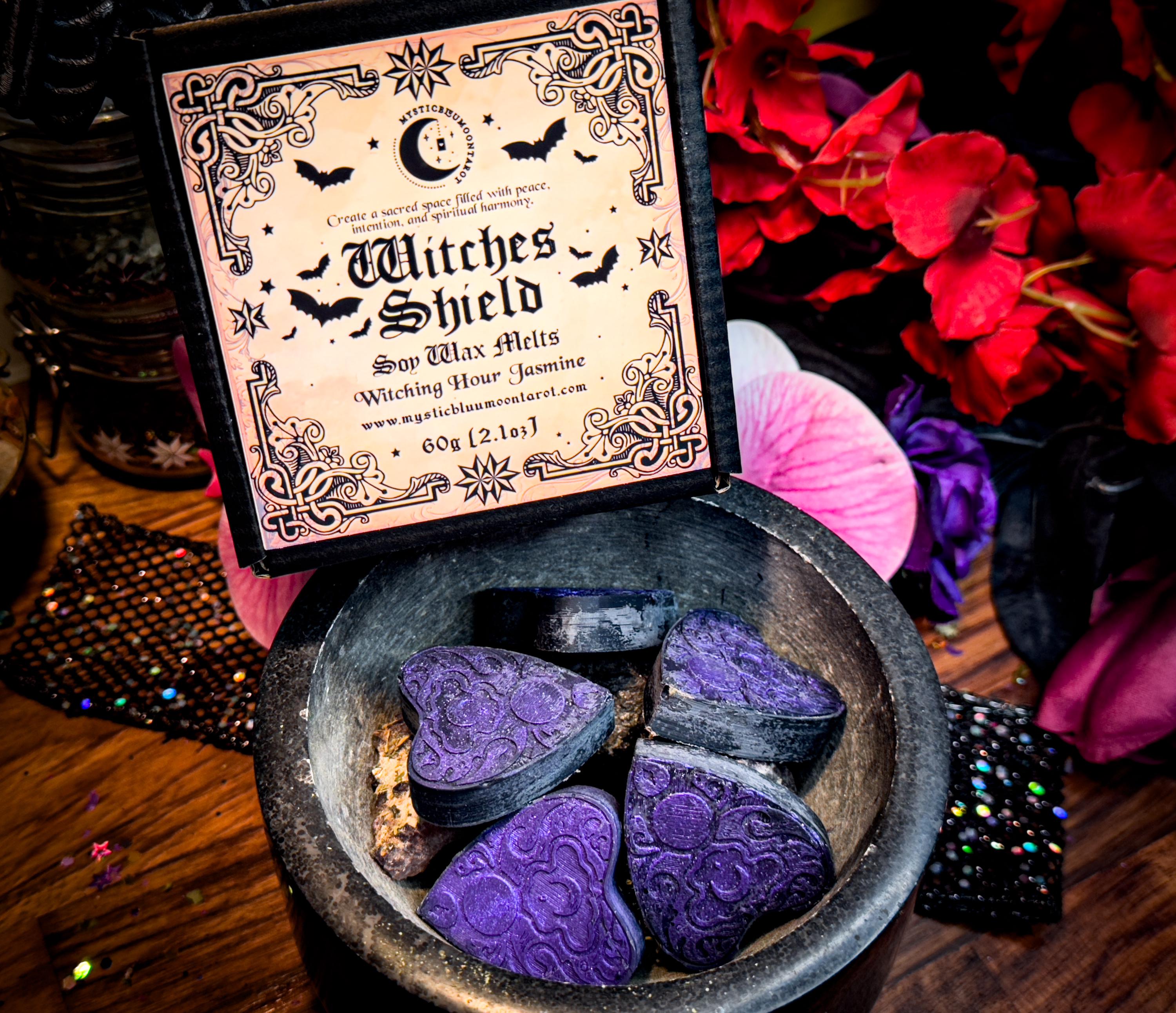 Witches Shield Wax Melts - Protects Against Negative Energy, Witchcraft Supplies, Wiccan Rituals, Pagan Decor, Witching Hour Jasmine Scent