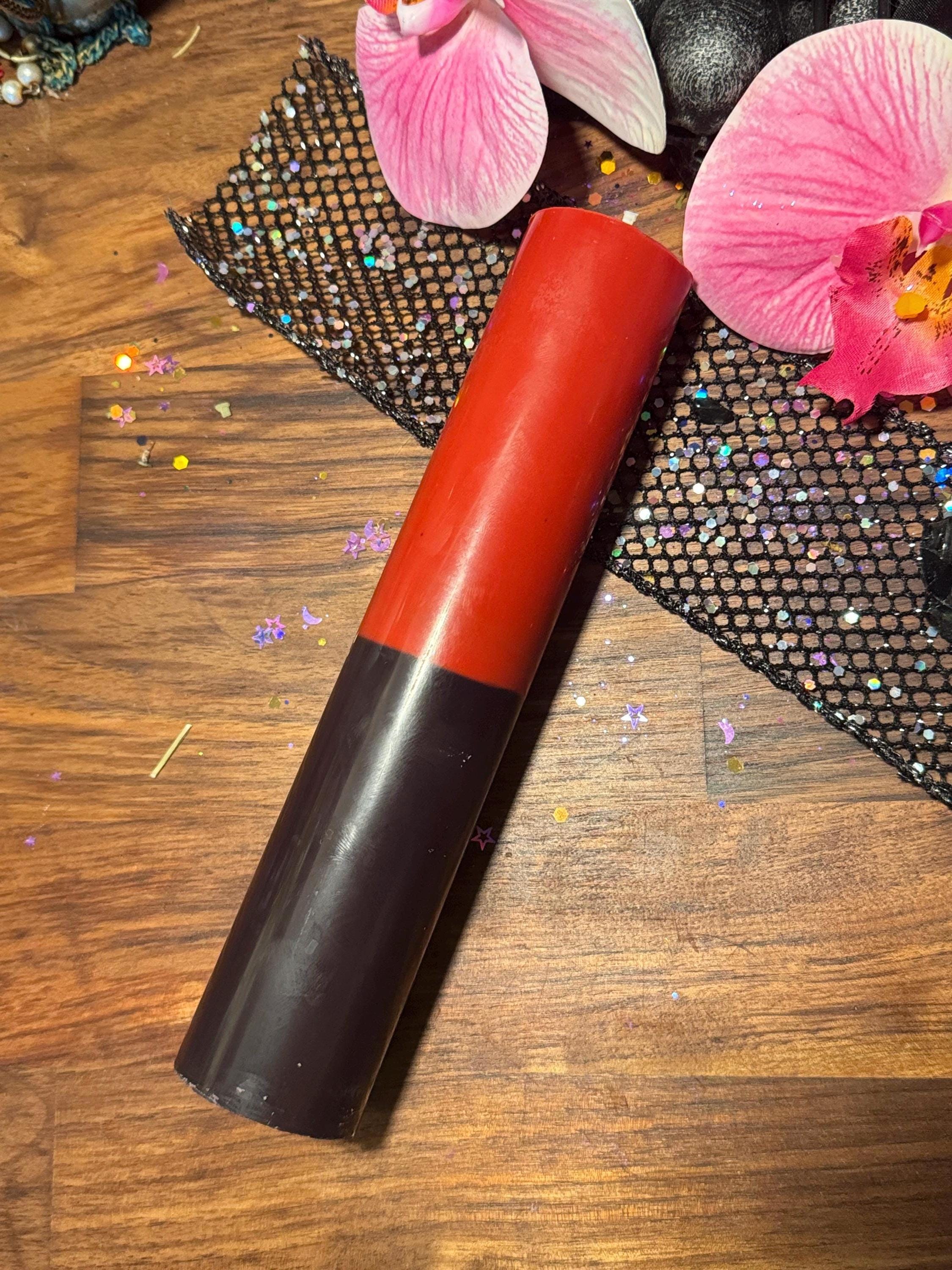 Jumbo Red and Black Ritual Candle, Pillar Reversing Return To Sender Spell Candle, Removal Of Hexes, Curses, Root Chakra, Color Magick