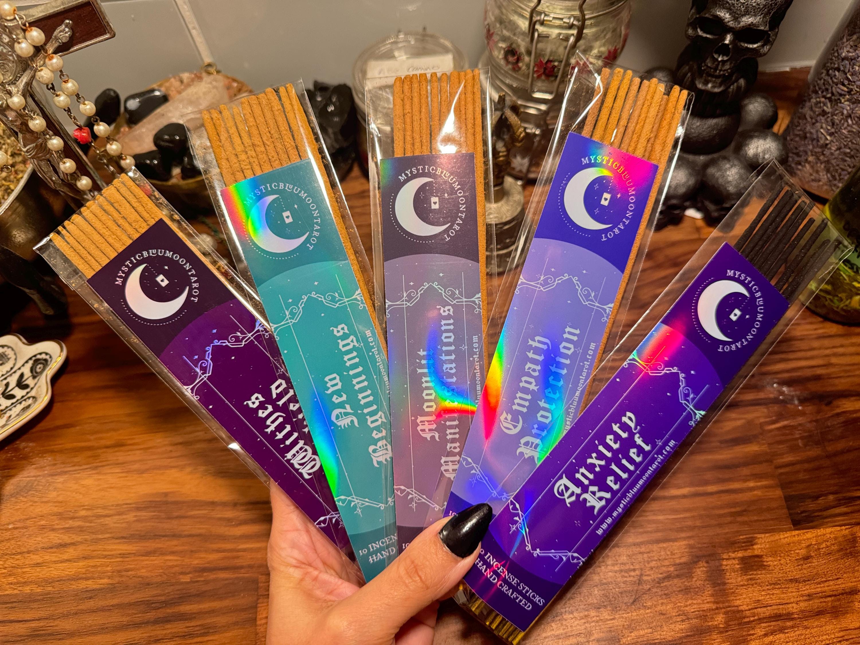 Intentions Incense Collection Curated for Anxiety, New Beginnings, Witches Shield, Empath Protection, Manifestation, Home Fragrance