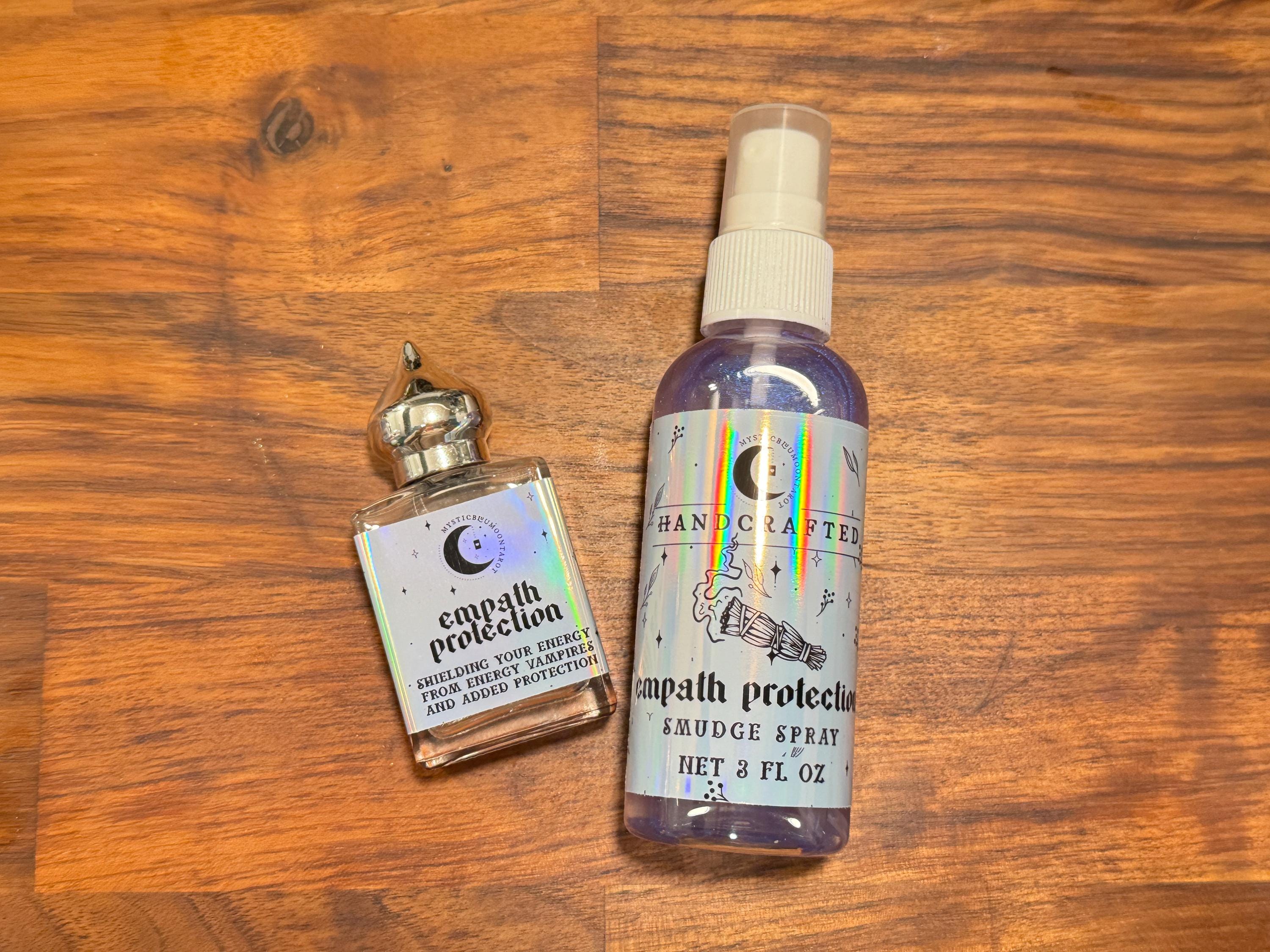 Crystal Infused Spiritual Spray | Intention Spell Infused Smudge Spray | Smoke-Less Spray | Gift For Her | Conjuring Oil Set | Witchcraft