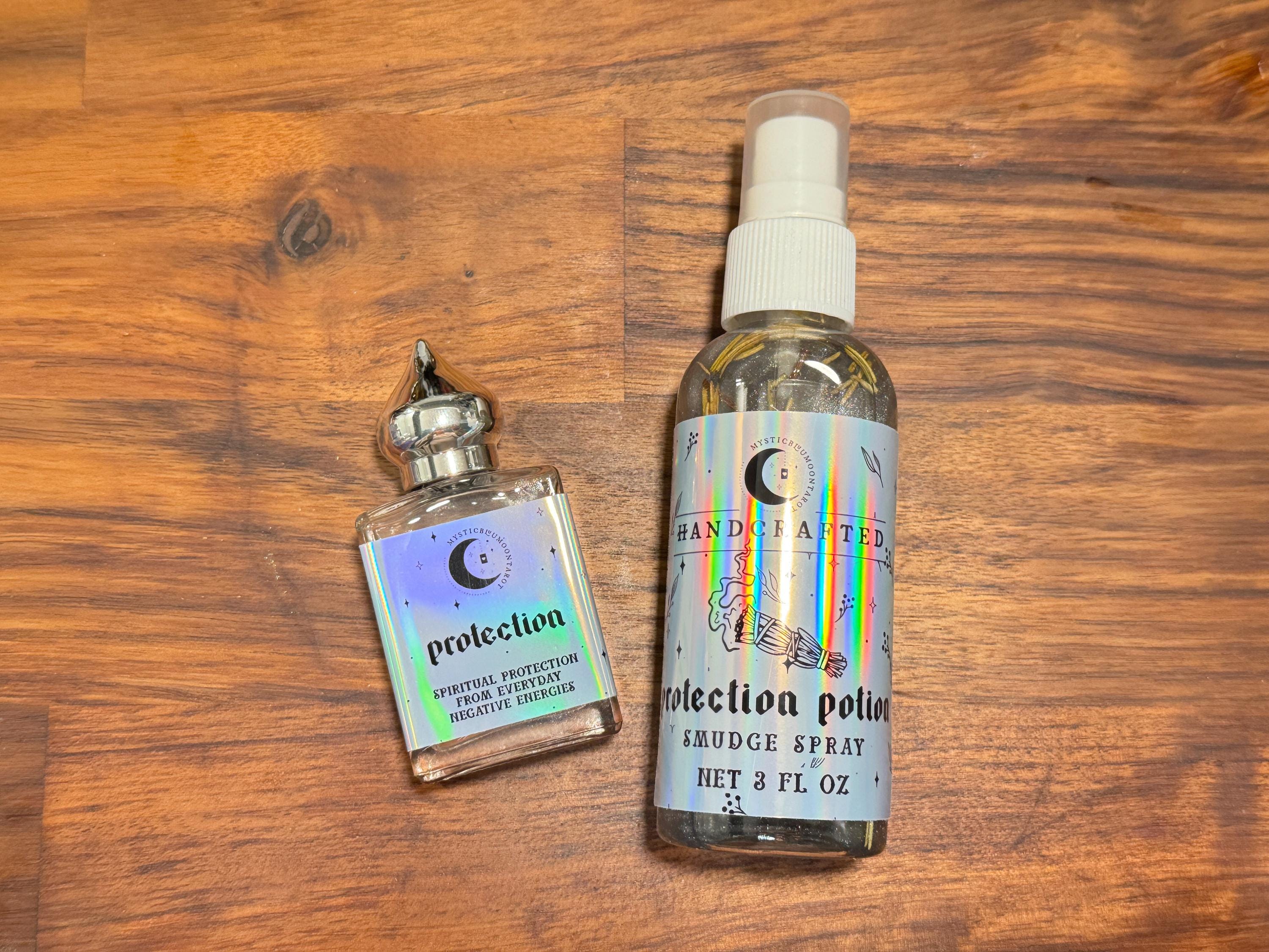 Crystal Infused Spiritual Spray | Intention Spell Infused Smudge Spray | Smoke-Less Spray | Gift For Her | Conjuring Oil Set | Witchcraft