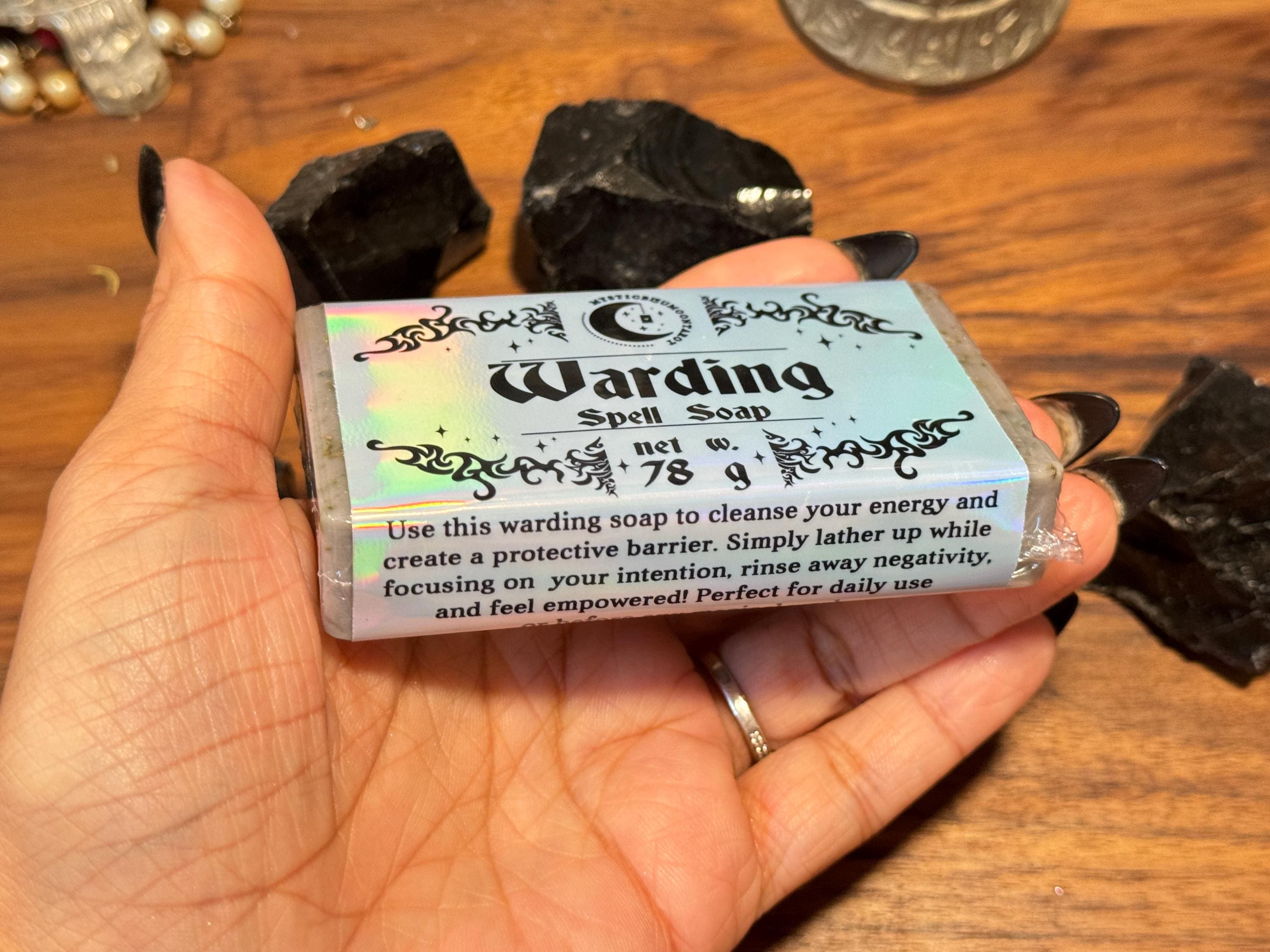 Warding Spell Soap | Homemade Goat Soap Spiritual Protection | Block Negative Energies | Organic Soap | Metaphysical Witchcraft Soap