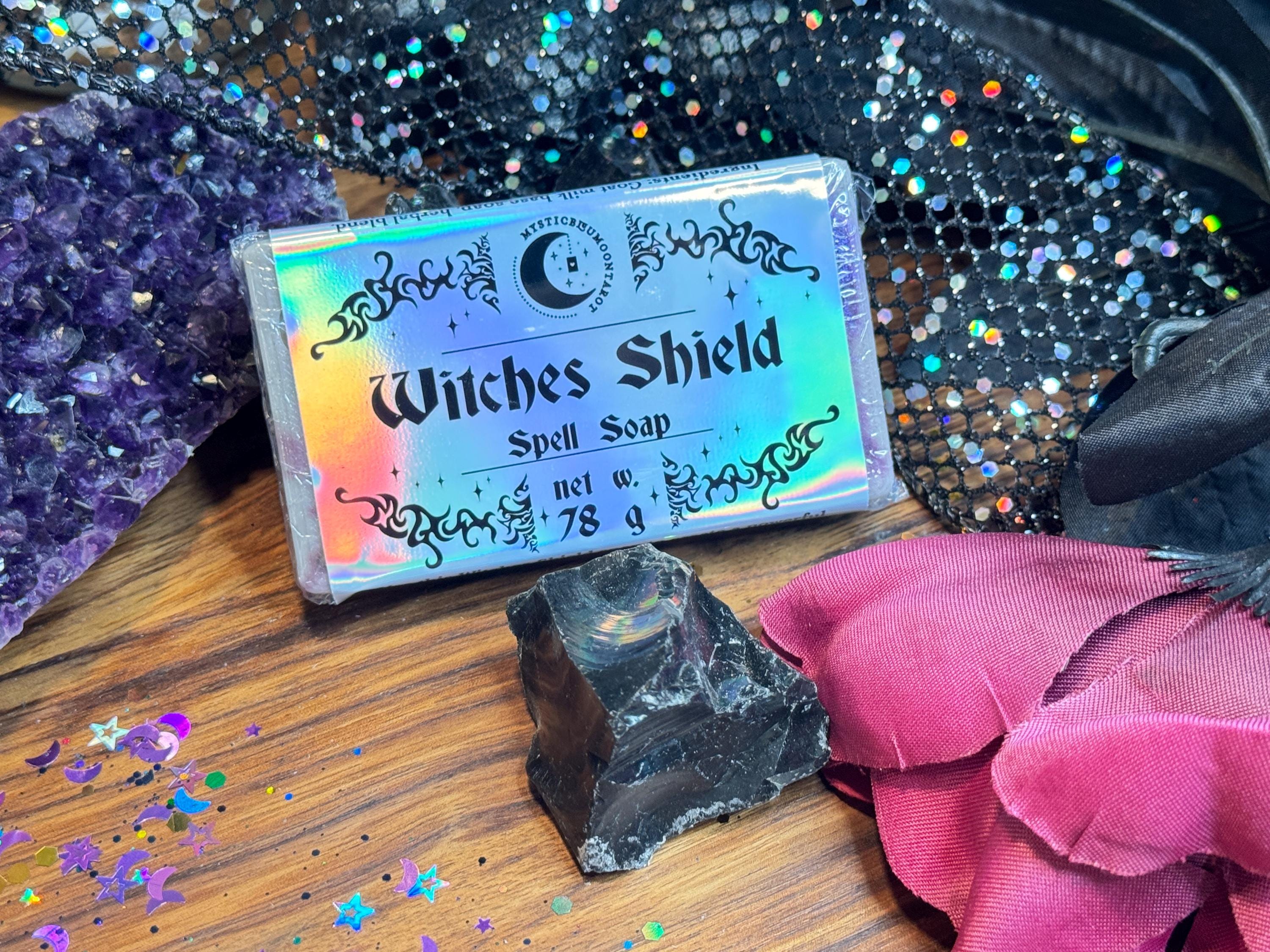 Witches Shield Spell Soap | Protection and Shielding Your Energy | Homemade Goat Milk Soap Organic Natural | Metaphysical Witchcraft Soap