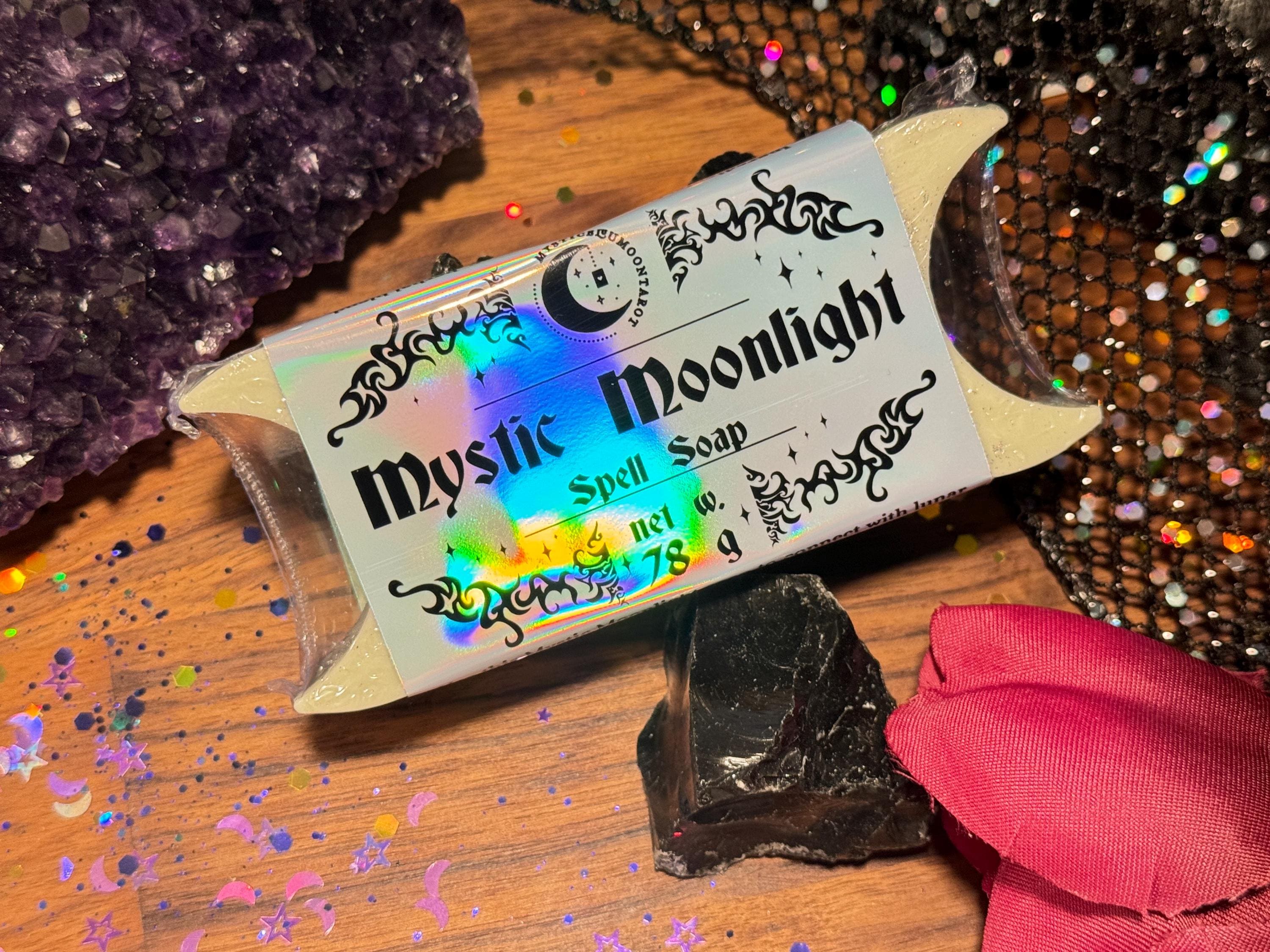 Mystic Moonlight Soap | Moon Blessing Ritual | Organic Herbs Goat Milk Soap | Triple Moon Goddess | Handmade Metaphysical Witchcraft