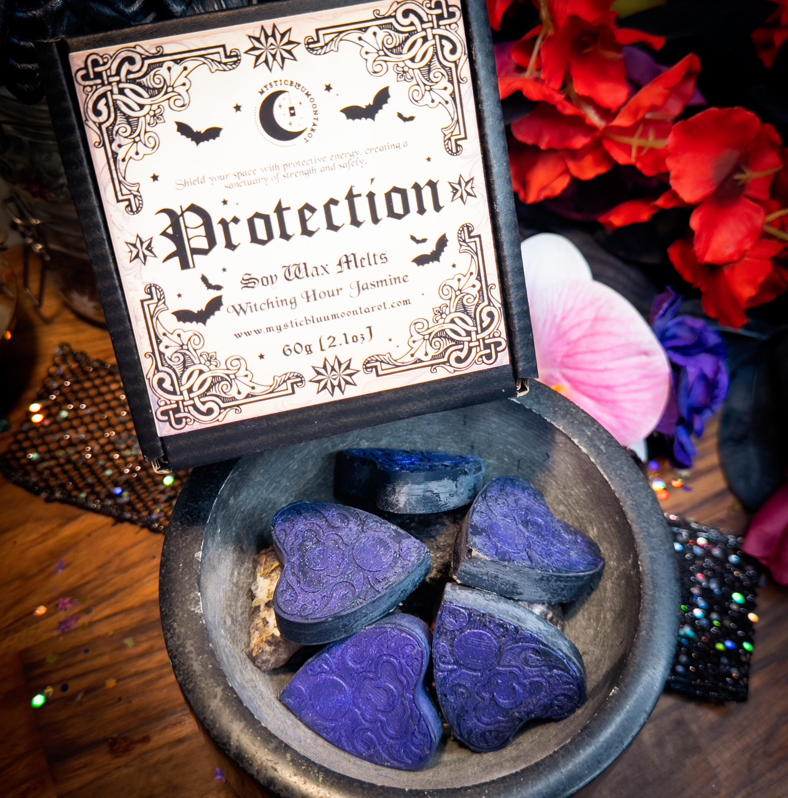 Protection Wax Melts - Protects Against Negative Energy, Witchcraft Supplies, Wiccan Rituals, Pagan Decor, Witching Hour Jasmine Scent