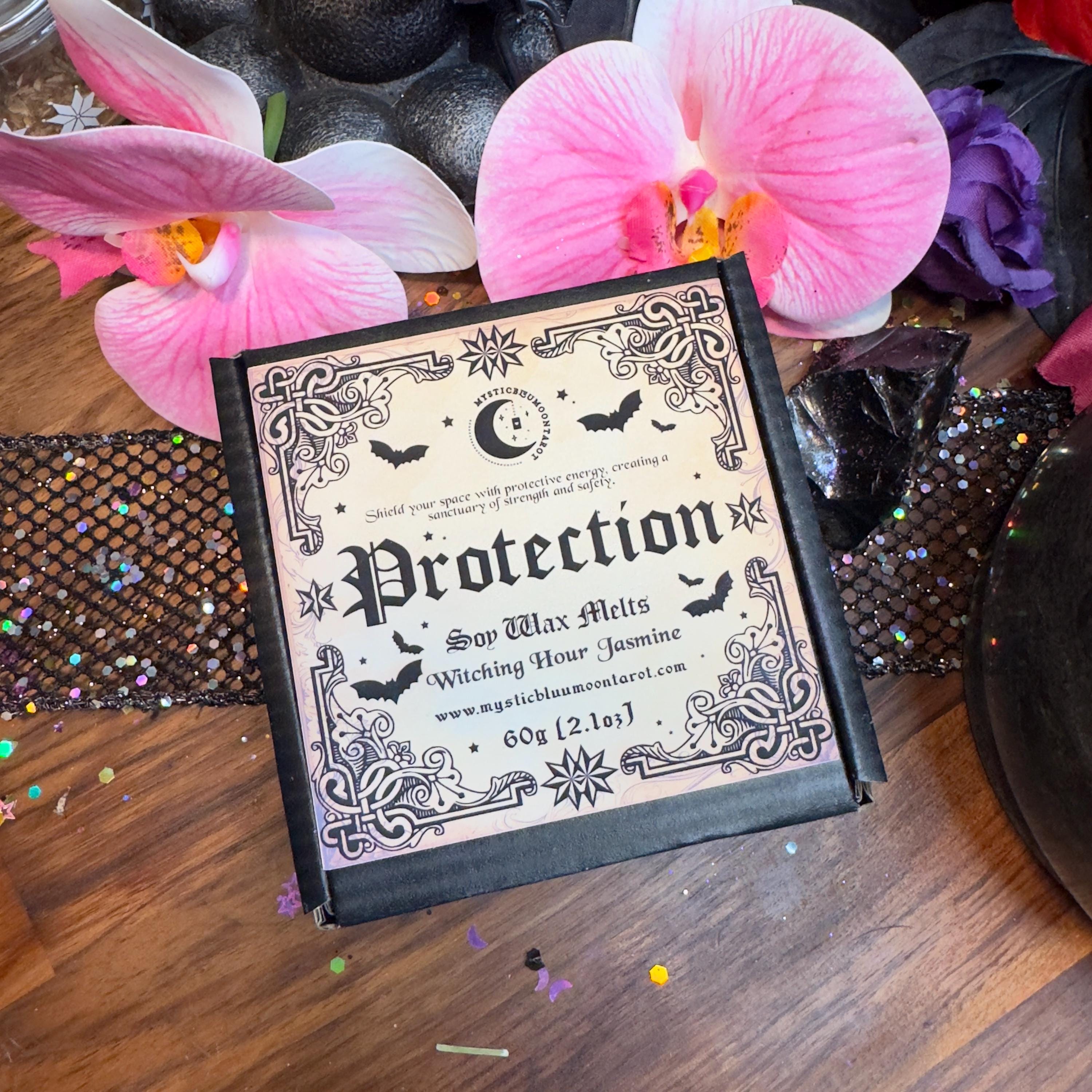 Protection Wax Melts - Protects Against Negative Energy, Witchcraft Supplies, Wiccan Rituals, Pagan Decor, Witching Hour Jasmine Scent