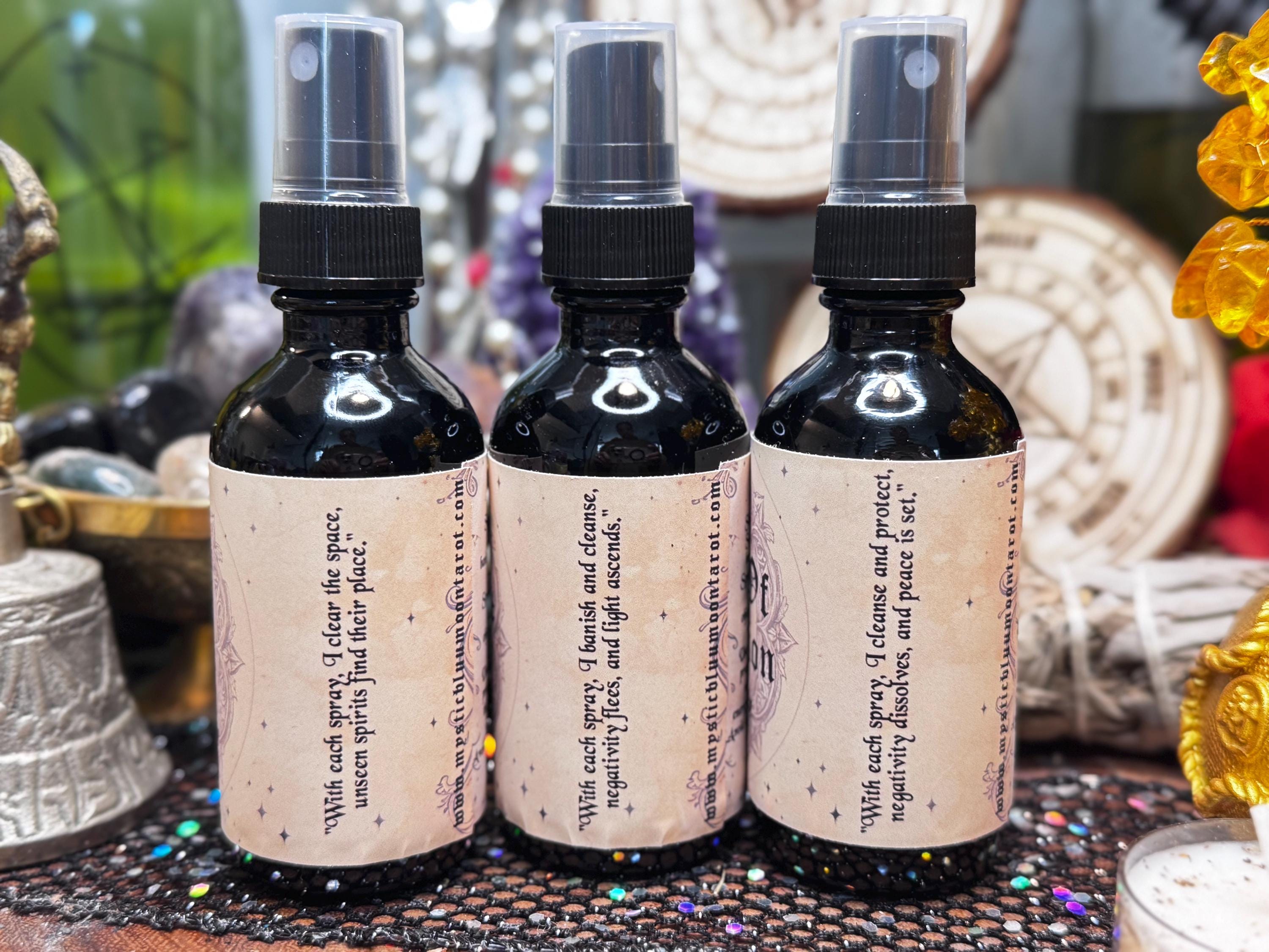 Ghost Chaser Smudge Spray | Clear Negative Energy | Intention Spell Infused Spray | Smoke-Less Spray | Gift For Her | Witchcraft