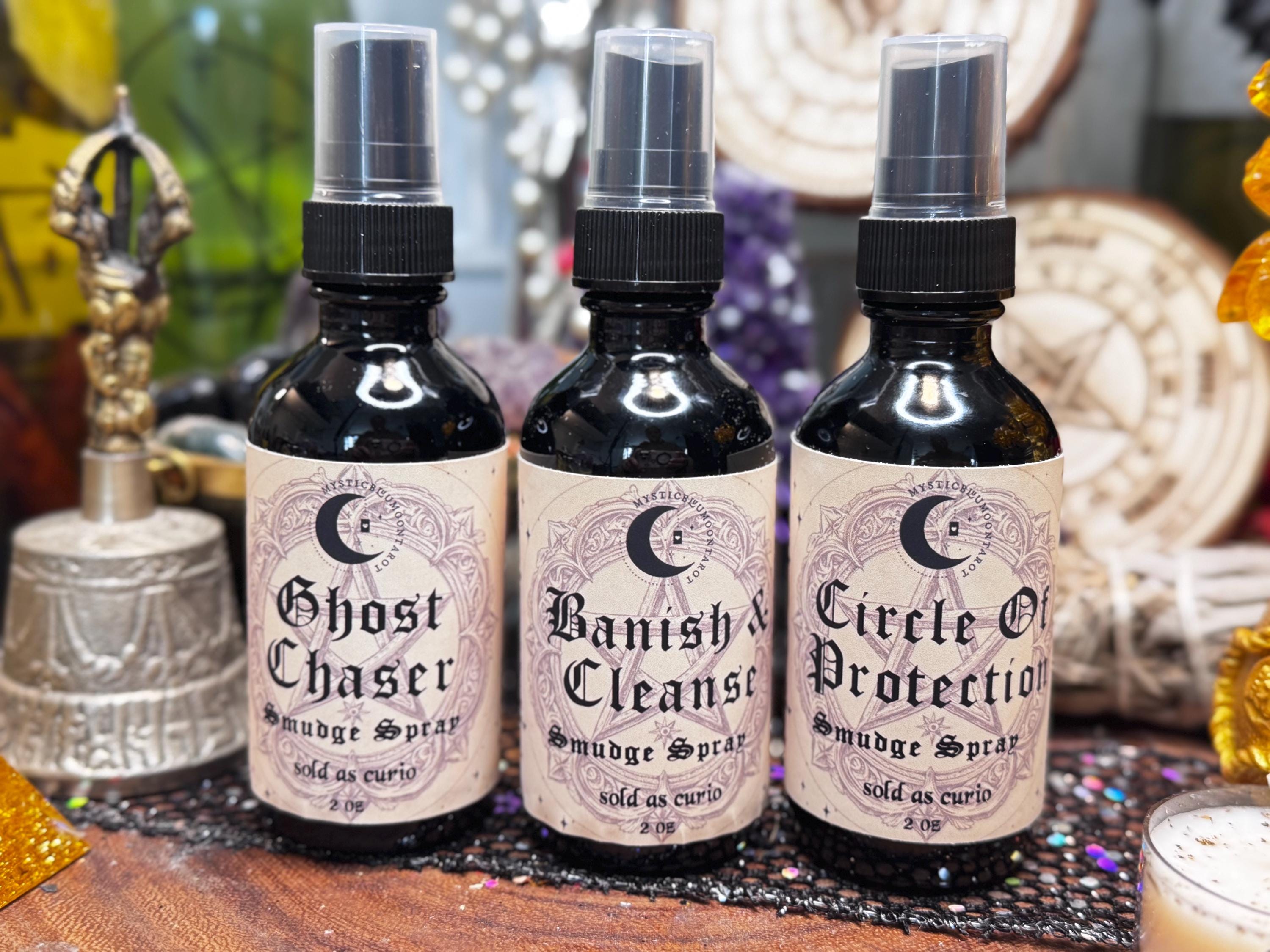 Ghost Chaser Smudge Spray | Clear Negative Energy | Intention Spell Infused Spray | Smoke-Less Spray | Gift For Her | Witchcraft