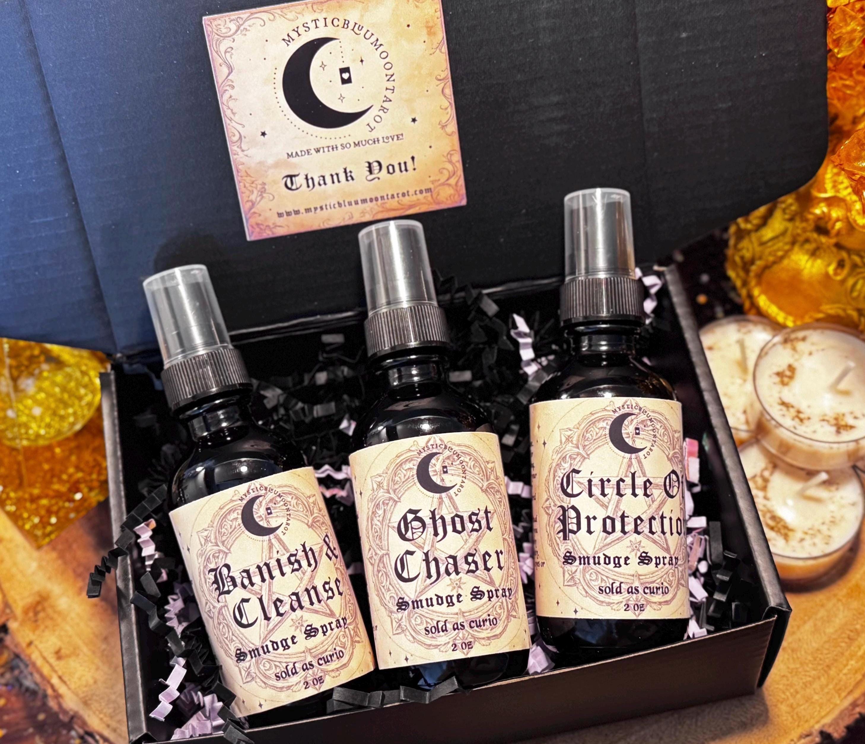 Ghost Chaser Smudge Spray | Clear Negative Energy | Intention Spell Infused Spray | Smoke-Less Spray | Gift For Her | Witchcraft