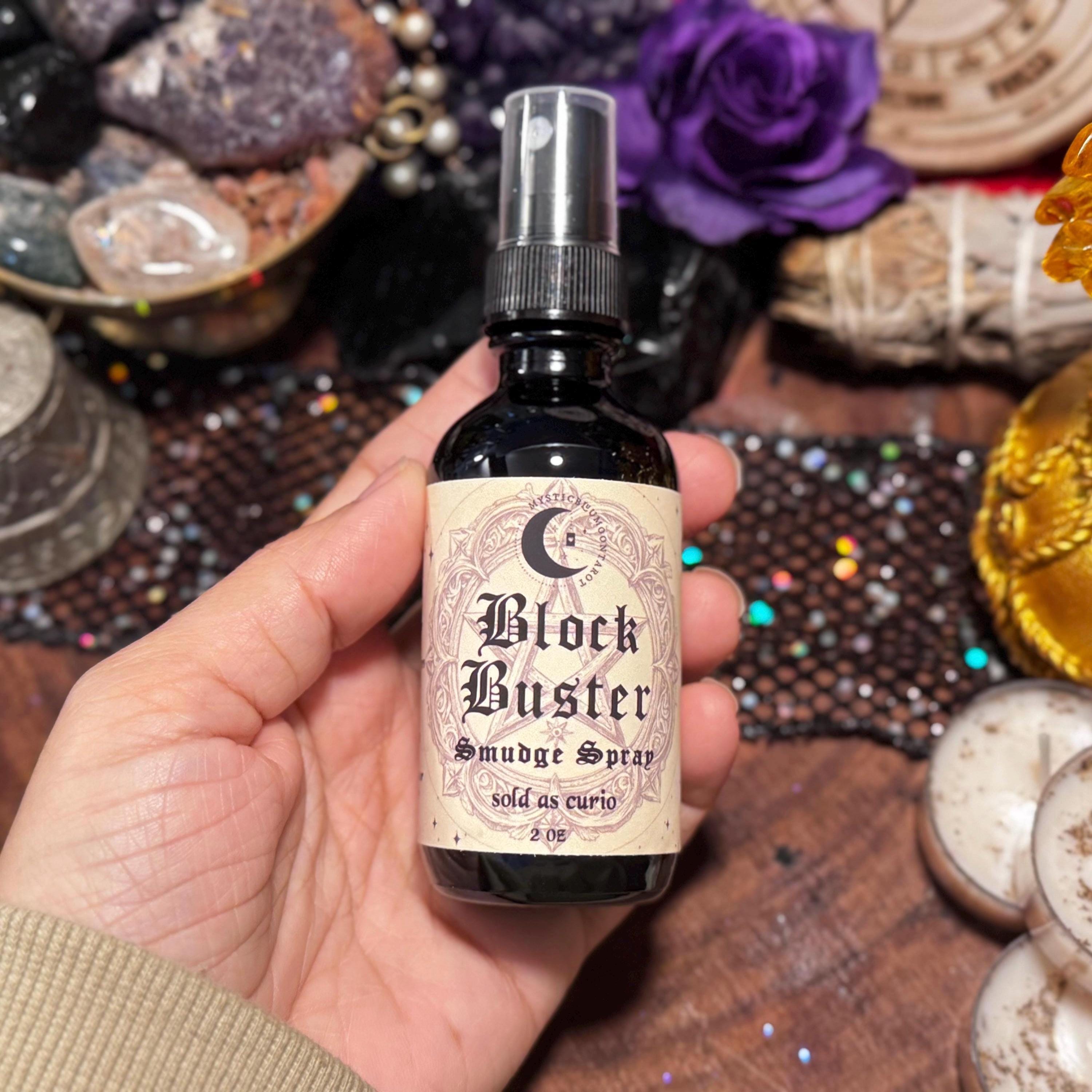 Block Buster Smudge Spray | Break Through Barriers | Intention Infused Spell | Smoke-Free Energy Clearing Spray | Witch Gift