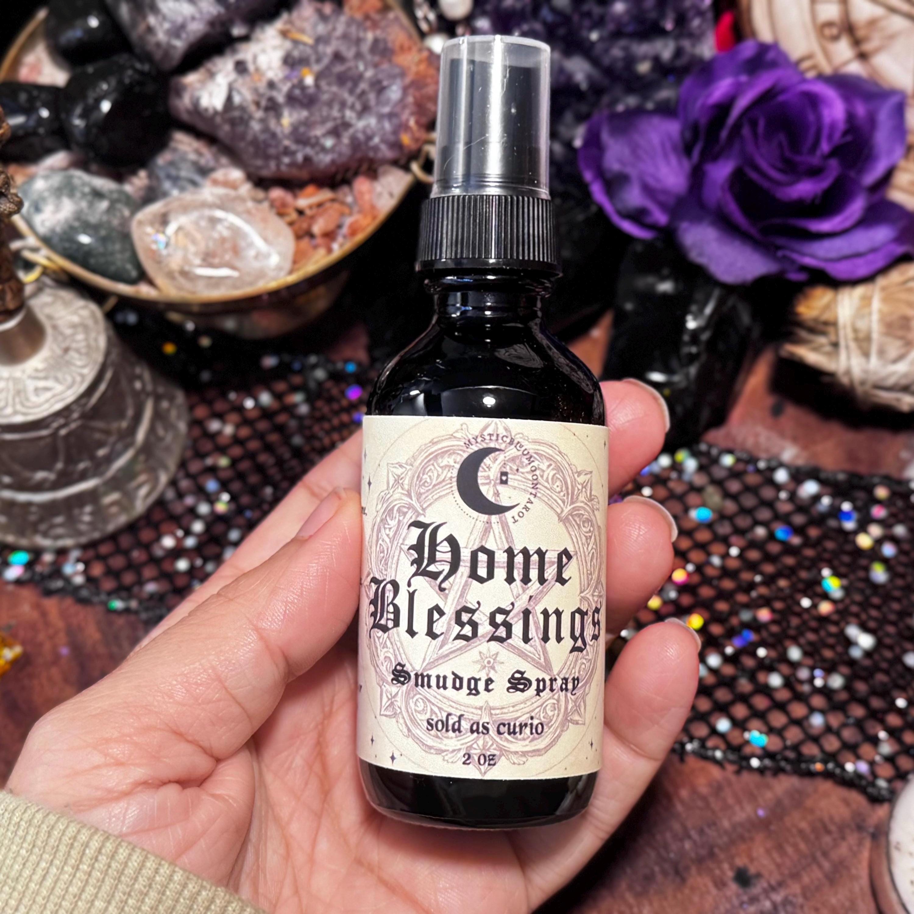 Home Blessings Smudge Spray | Protect and Harmonize Your Space | Intention Infused Spell | Magic Smoke-Free Energy Spray | Witch Gift