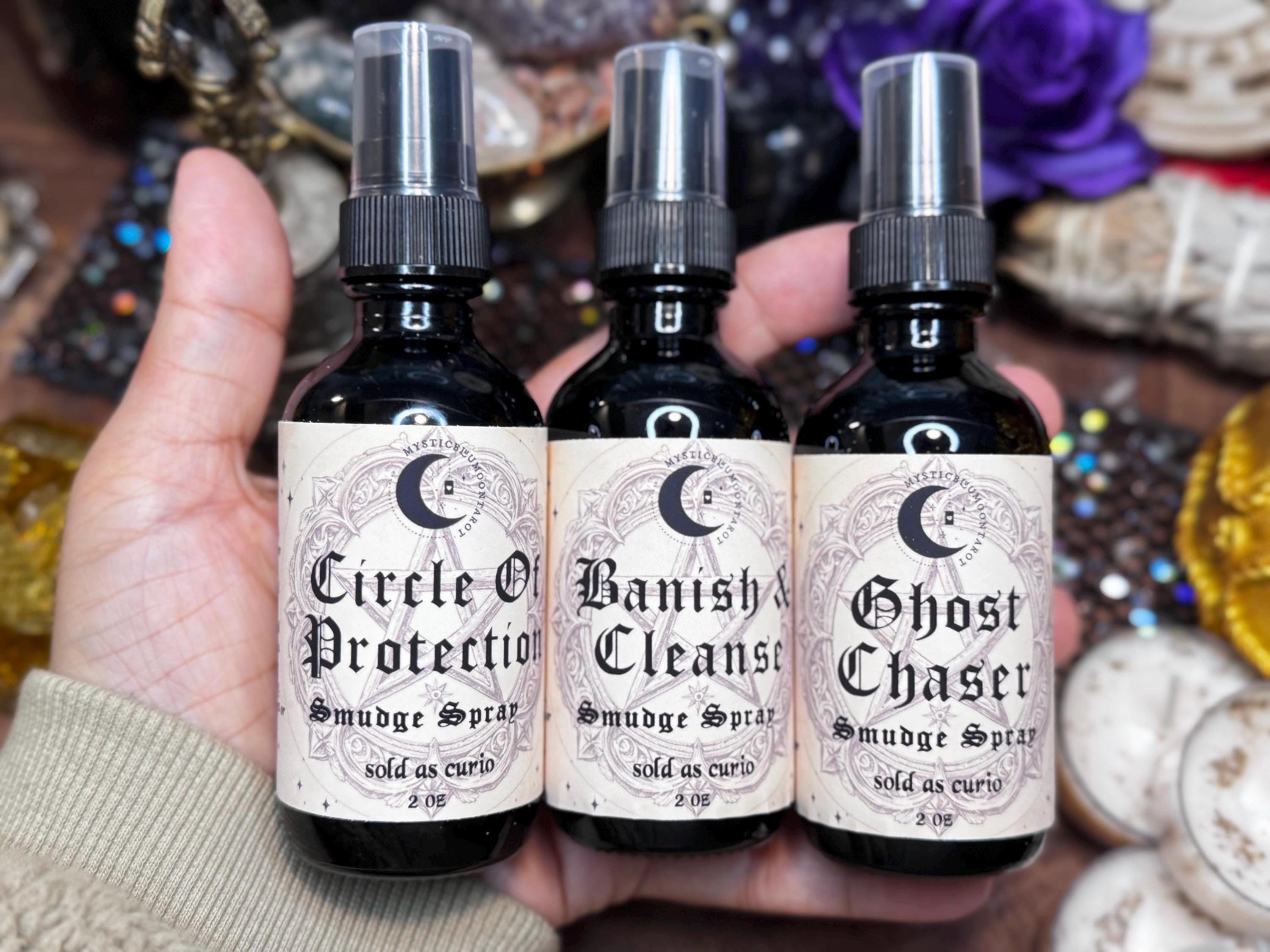 Ghost Chaser Smudge Spray | Clear Negative Energy | Intention Spell Infused Spray | Smoke-Less Spray | Gift For Her | Witchcraft