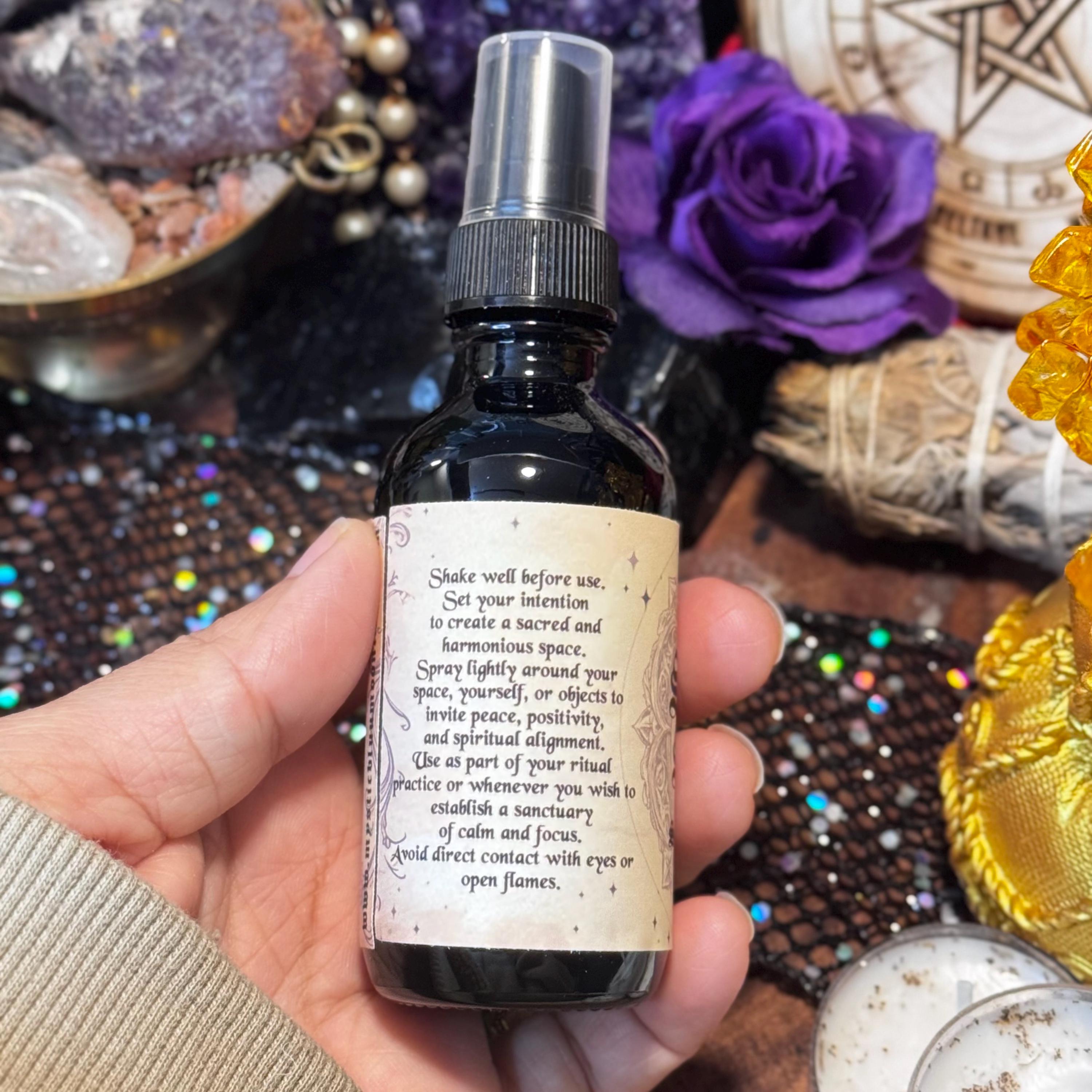 Sacred Space Smudge Spray | Cleanse and Refresh Your Space | Intention-Infused Energy Clearing Spray | Smoke-Free Alternative | Witch Gift