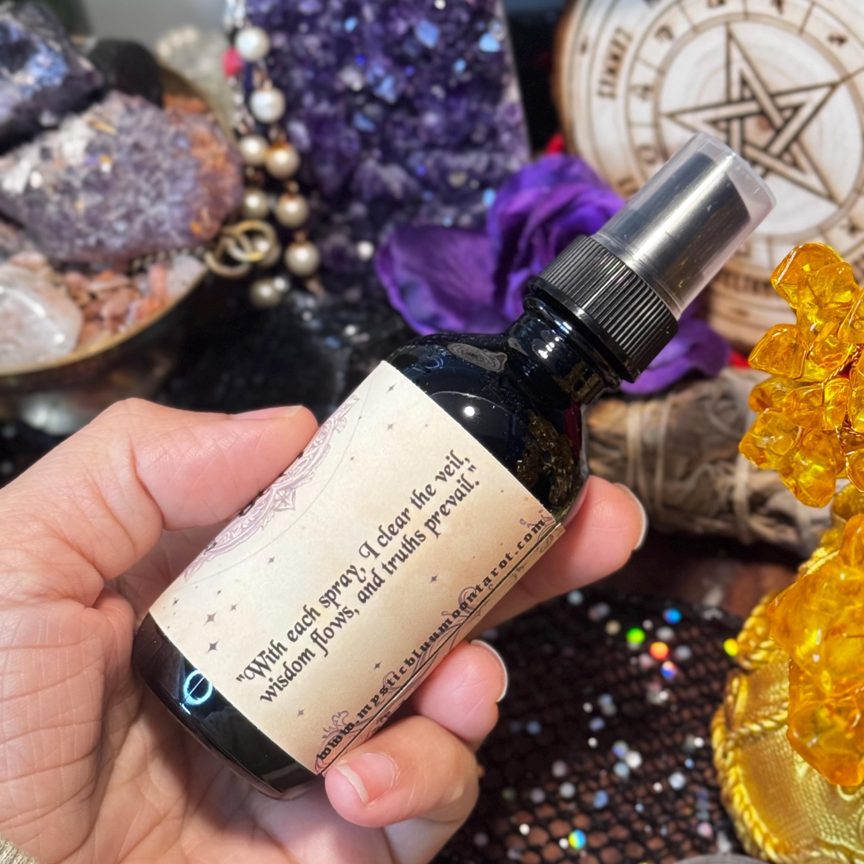 Mystic Sights Divination Spray | Enhance Intuition | Intention Infused Spell | Smoke-Free Energy Clearing Spray | Witch Gift