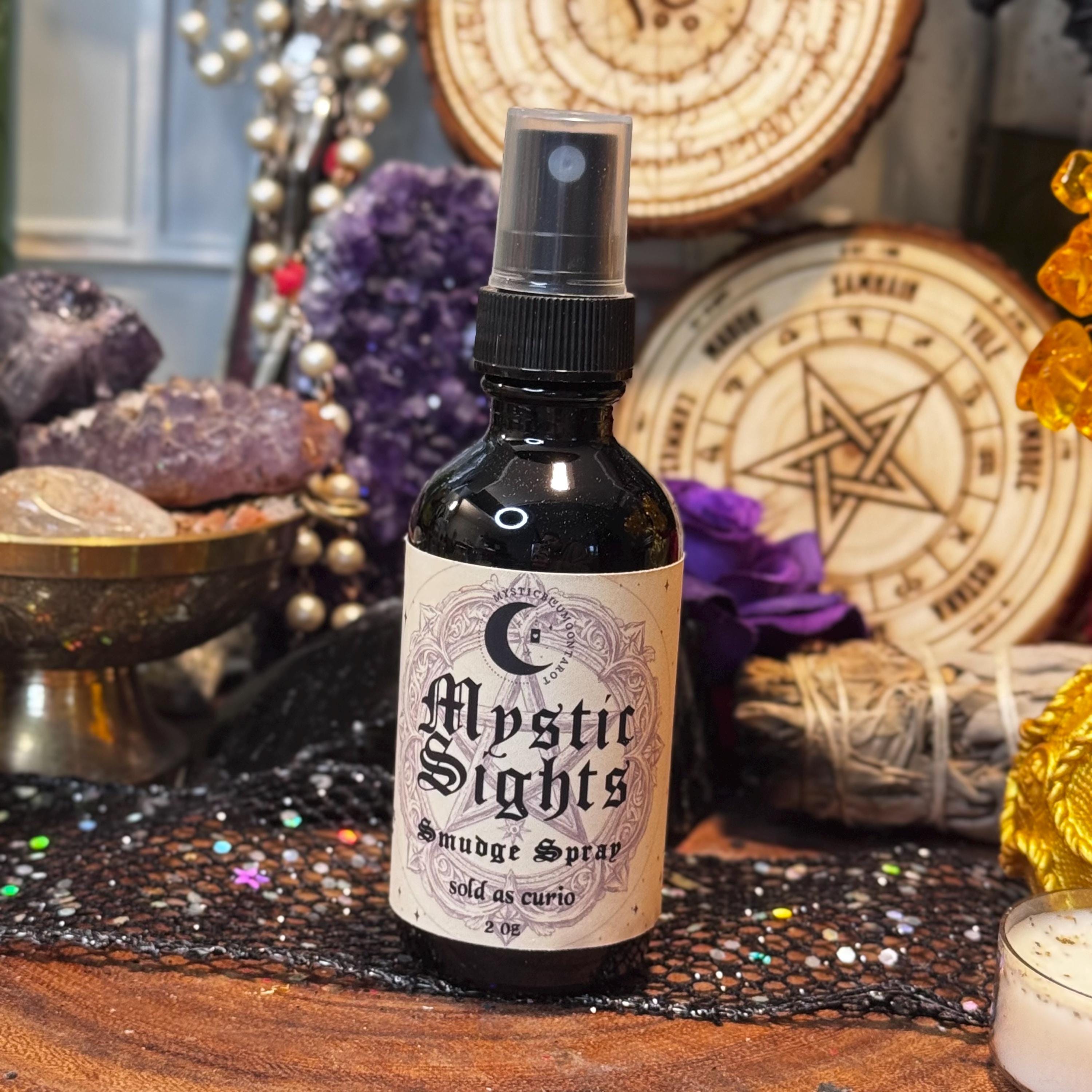 Mystic Sights Divination Spray | Enhance Intuition | Intention Infused Spell | Smoke-Free Energy Clearing Spray | Witch Gift