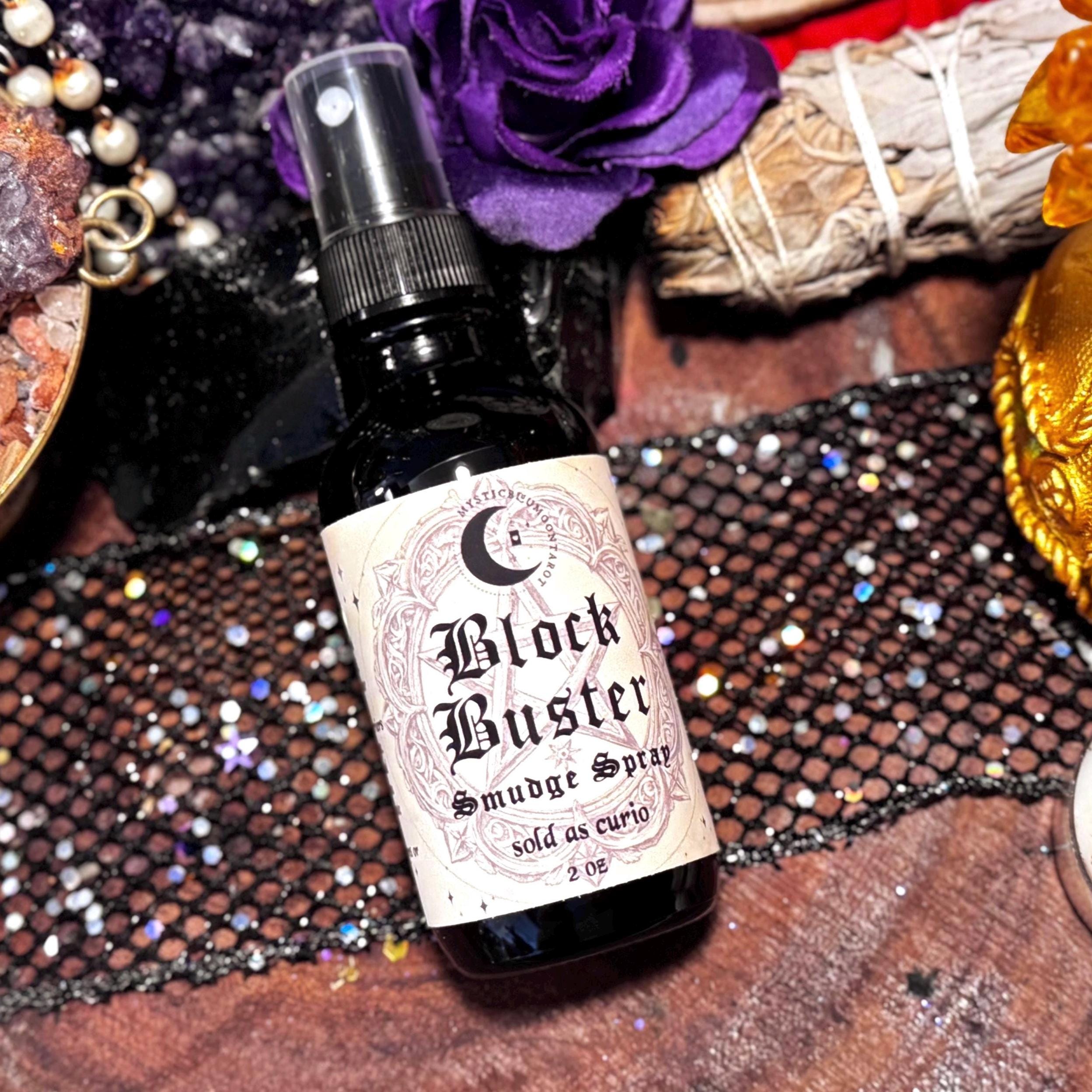 Block Buster Smudge Spray | Break Through Barriers | Intention Infused Spell | Smoke-Free Energy Clearing Spray | Witch Gift