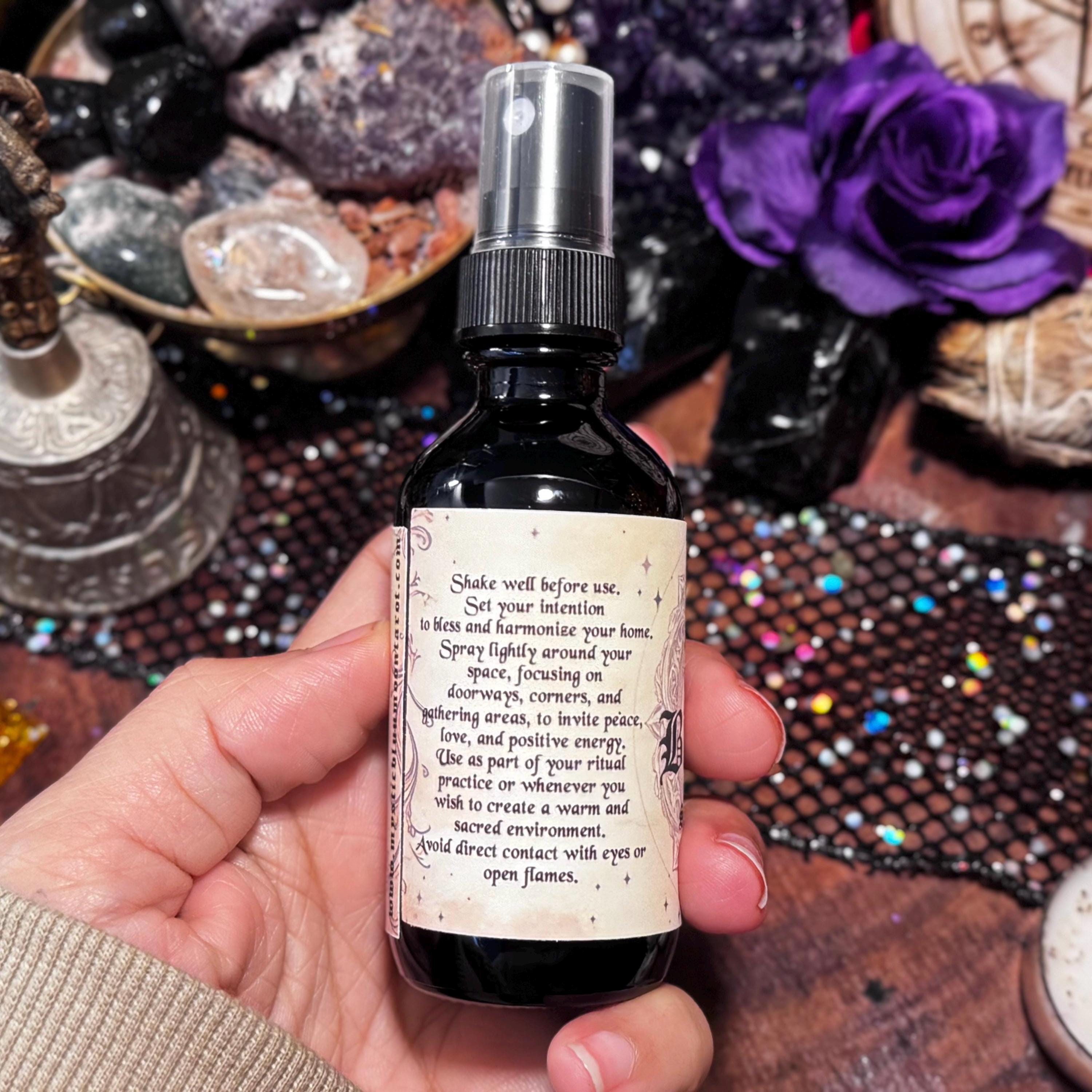 Home Blessings Smudge Spray | Protect and Harmonize Your Space | Intention Infused Spell | Magic Smoke-Free Energy Spray | Witch Gift