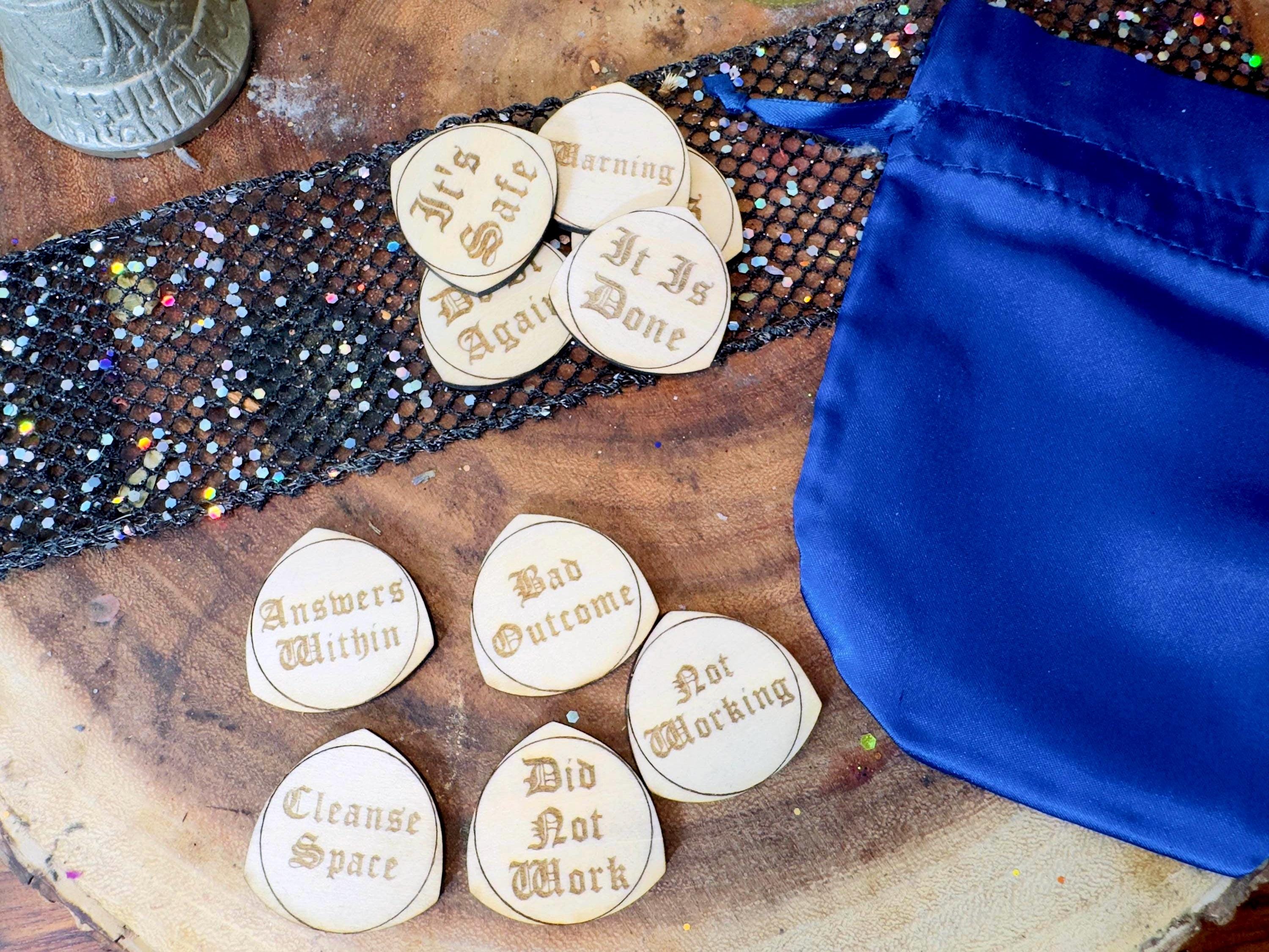 Divination Witch Runes, Wood Witchcraft Set, Altar Decoration, Baby Witch Accessories, Spell Casting, Set Tokens Charms, Witchy Gifts