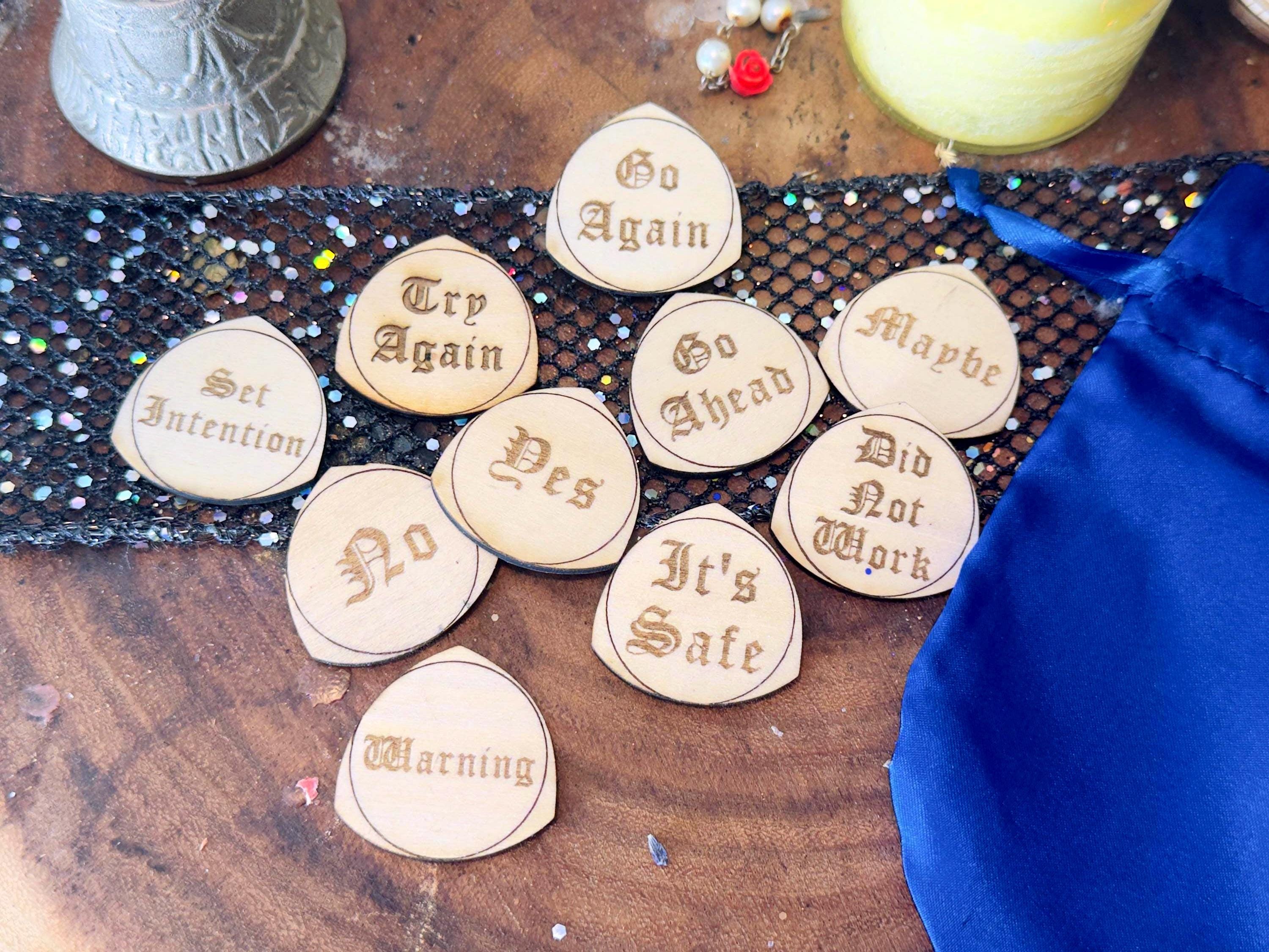 Customizable Wooden Divination Runes – Personalized Witchcraft Set, Witches Rune Set