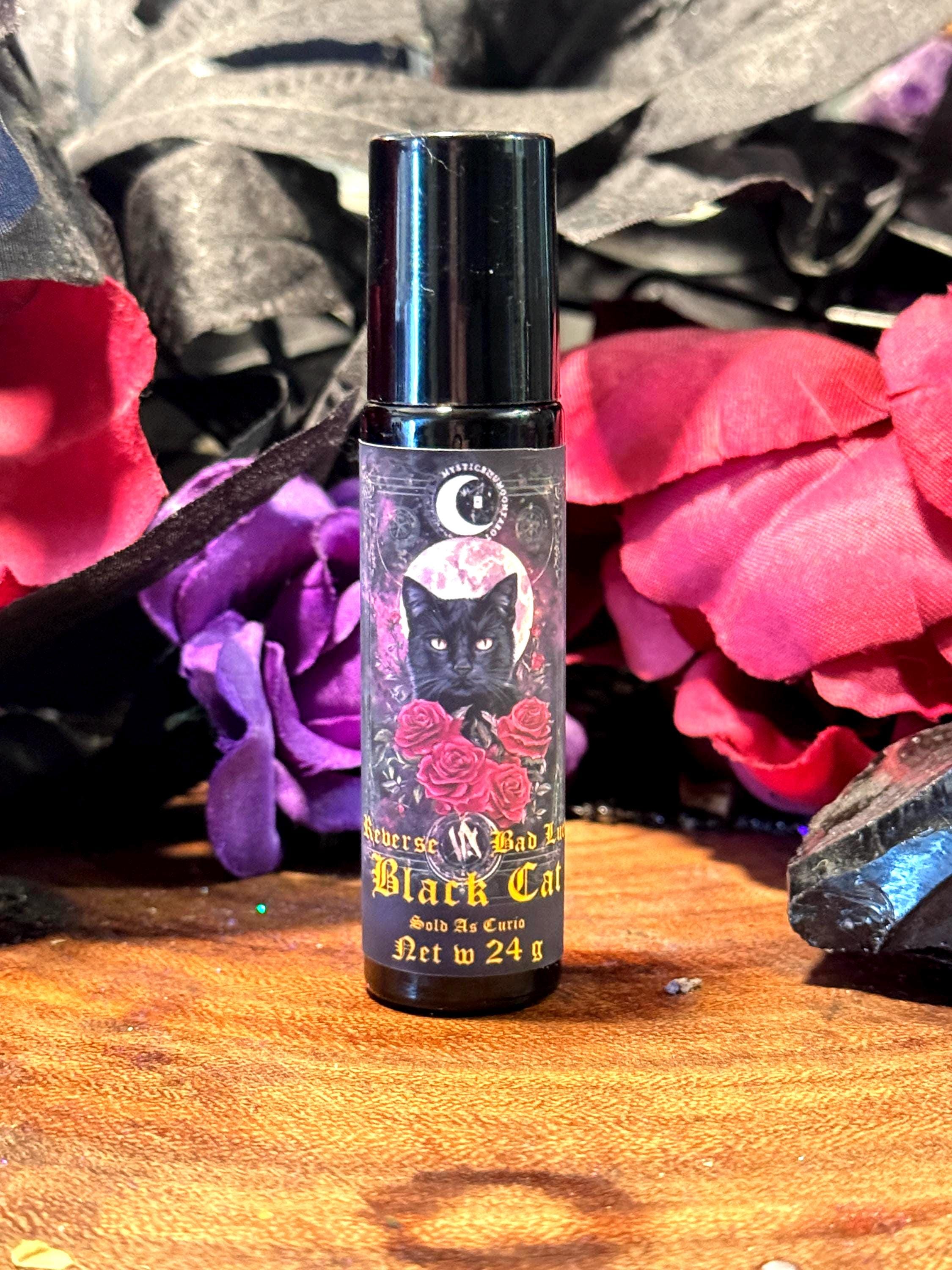 Black Cat Ritual Oil 10ml Reverse Bad Luck & Attract Wealth, Protection, Jynx Removal, Prosperity and Success Magic Anointing, Money Magnet