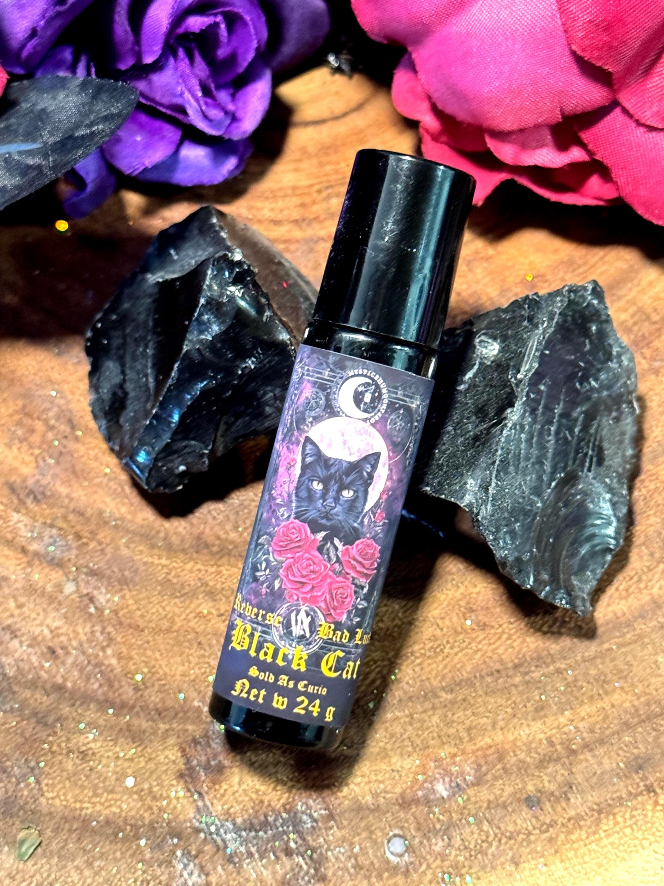 Black Cat Ritual Oil 10ml Reverse Bad Luck & Attract Wealth, Protection, Jynx Removal, Prosperity and Success Magic Anointing, Money Magnet