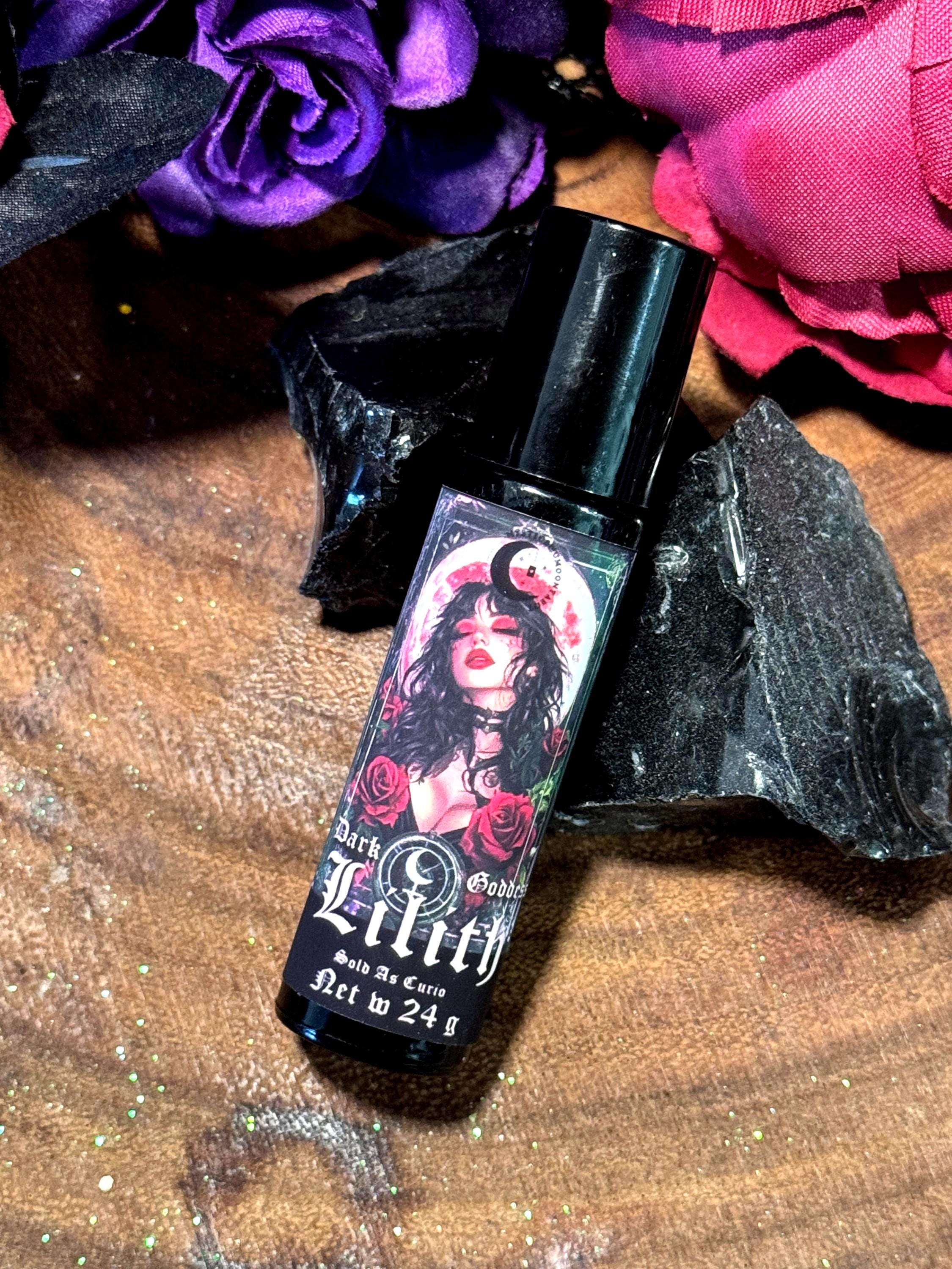 Lilith Ritual Oil | 10ml Roller Ball, Dark Feminine Energy & Empowerment, Protection, Anointing Oil for Strength, Manifestation